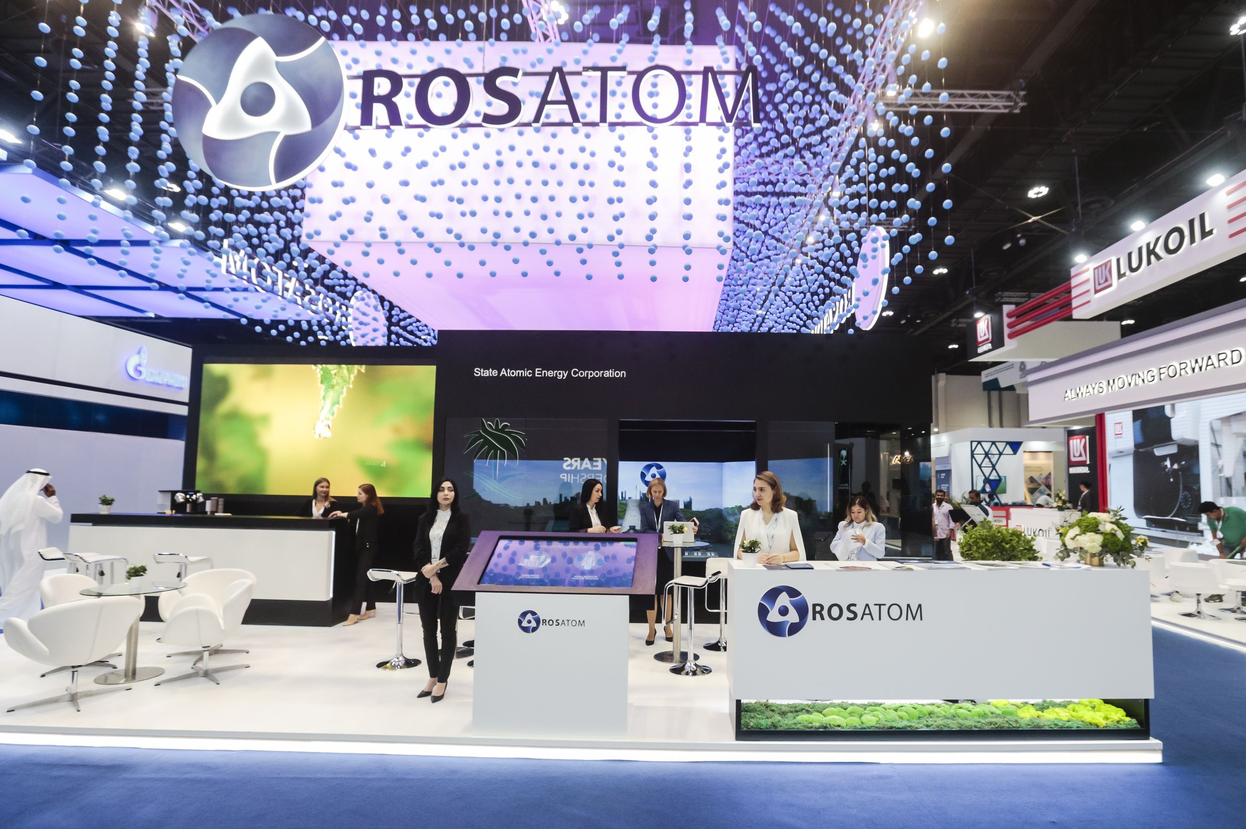 Rosatom 150 sqm exhibition stand at WEC by Messe.ae