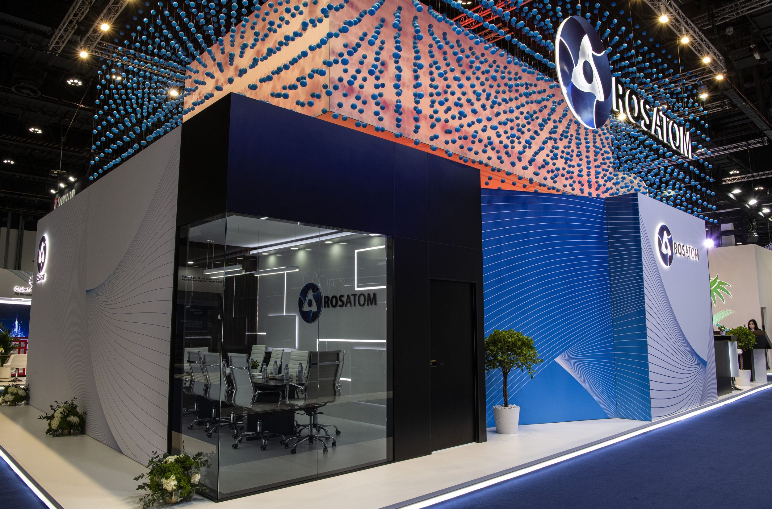 Rosatom 150 sqm exhibition stand at WEC by Messe.ae