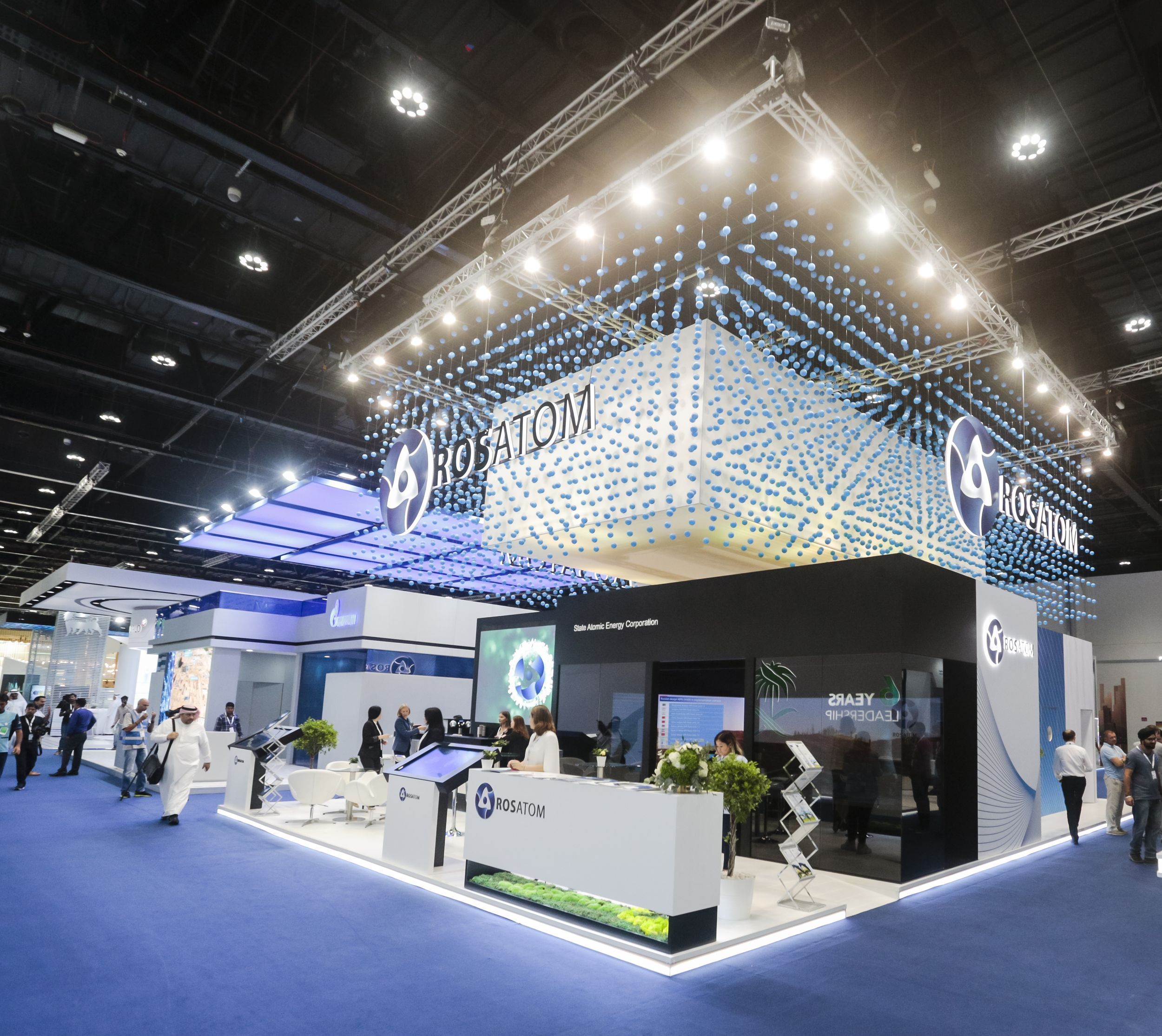 Rosatom 150 sqm exhibition stand at WEC by Messe.ae