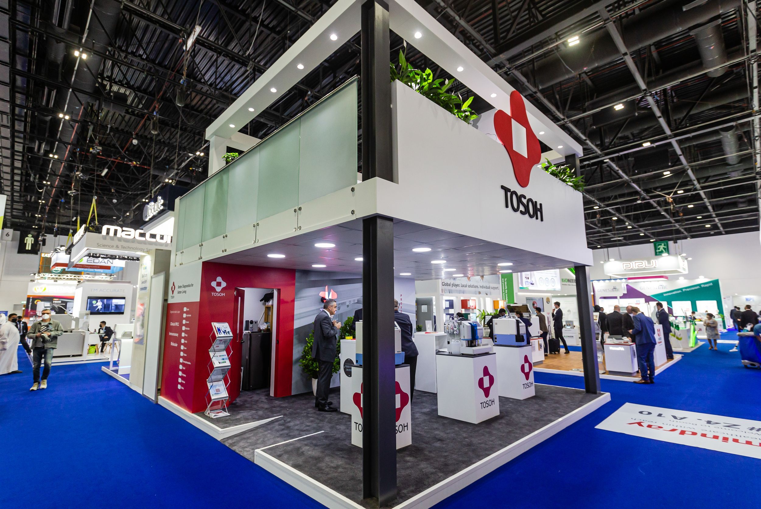 Tosoh Corporation 36 + 36 sqm exhibition stand at Medlab Middle East by Messe.ae