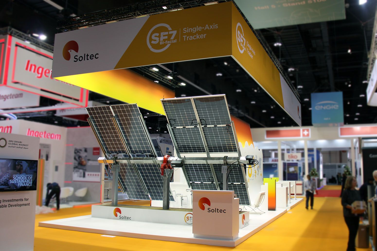 Soltec Power Holdings 90 sqm exhibition stand at World Future Energy Summit by Messe.ae