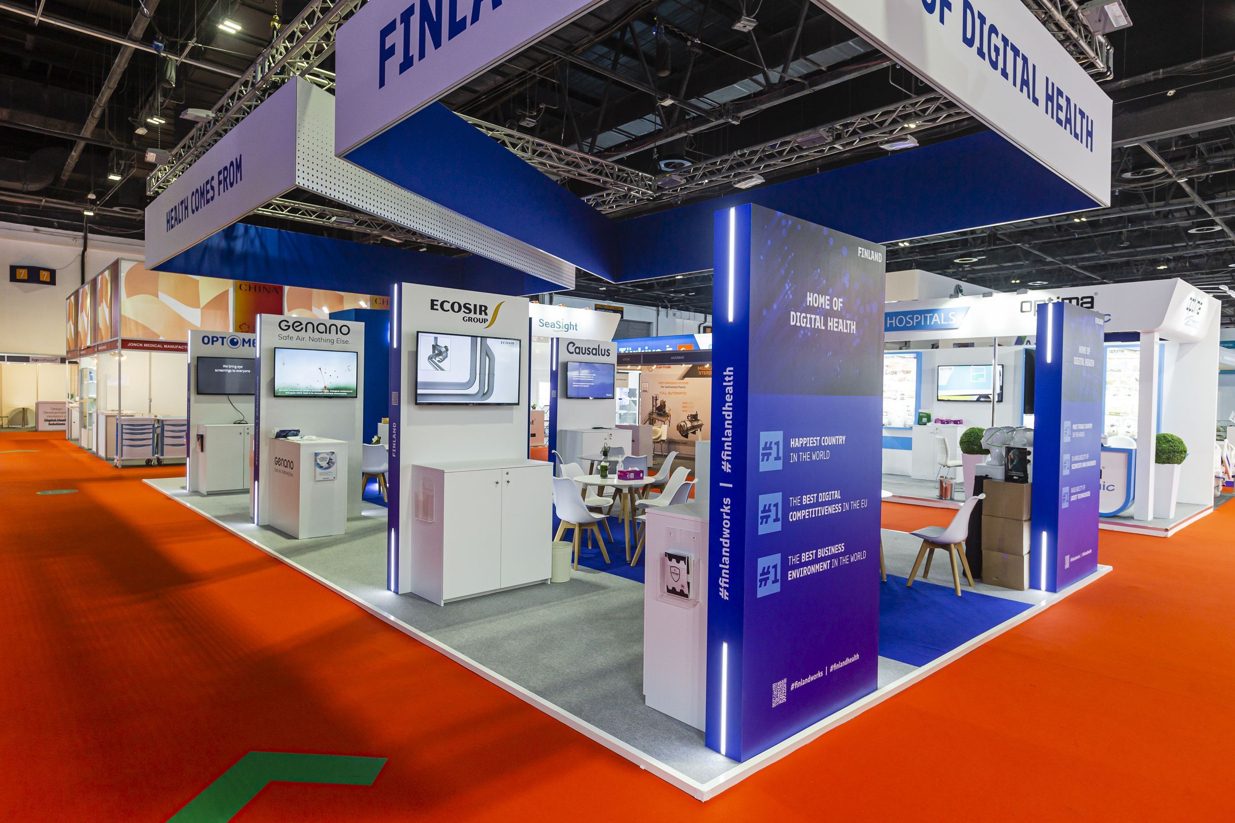 Finland Pavilion 72 sqm exhibition stand at Arab Health by Messe.ae