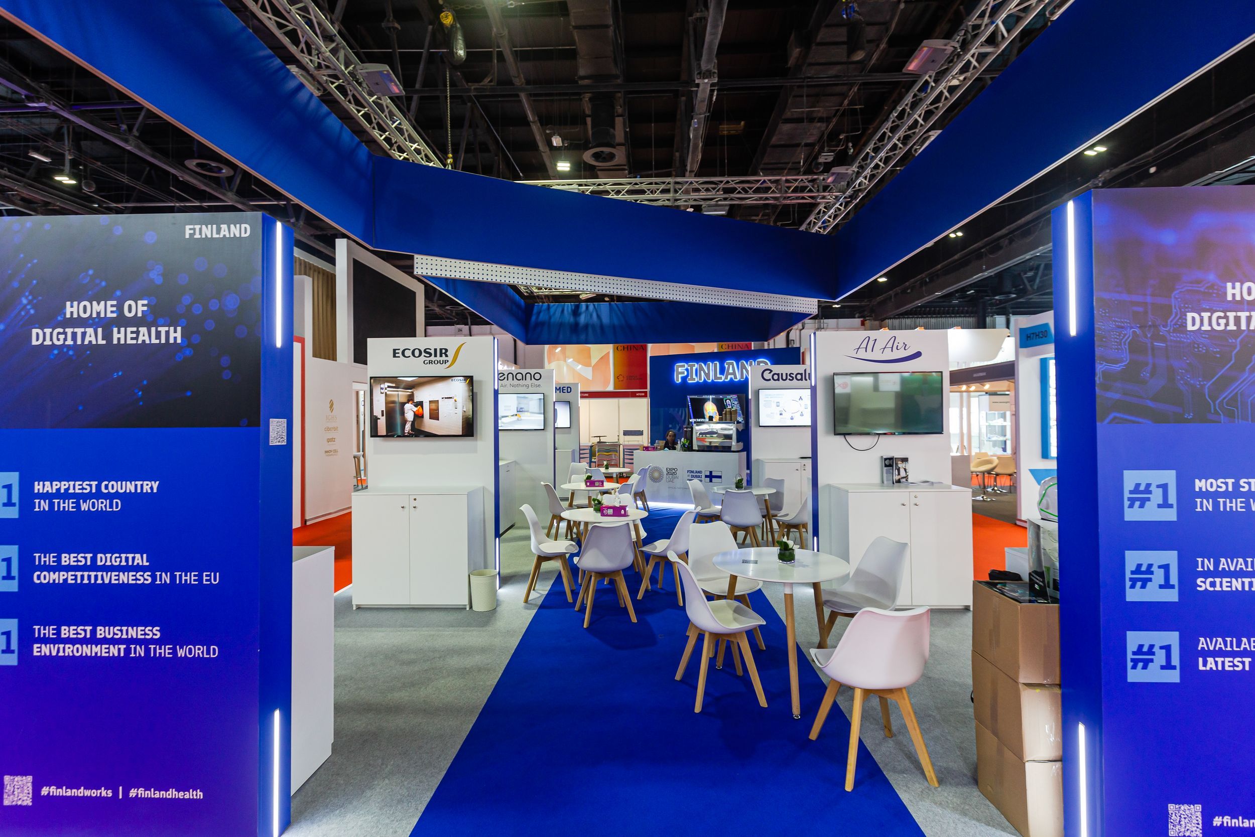Finland Pavilion 72 sqm exhibition stand at Arab Health by Messe.ae