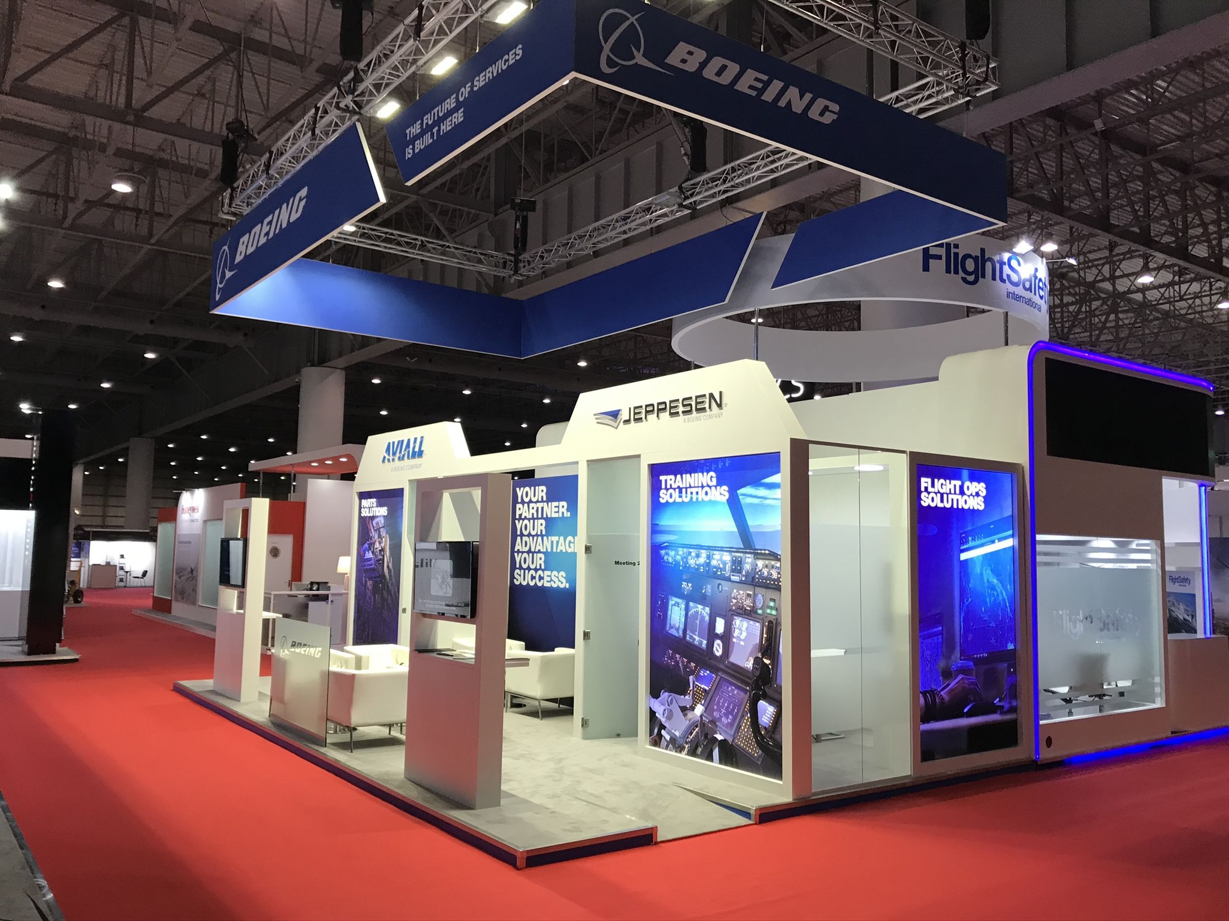 Jeppesen 60 sqm exhibition stand at MEBAA by Messe.ae