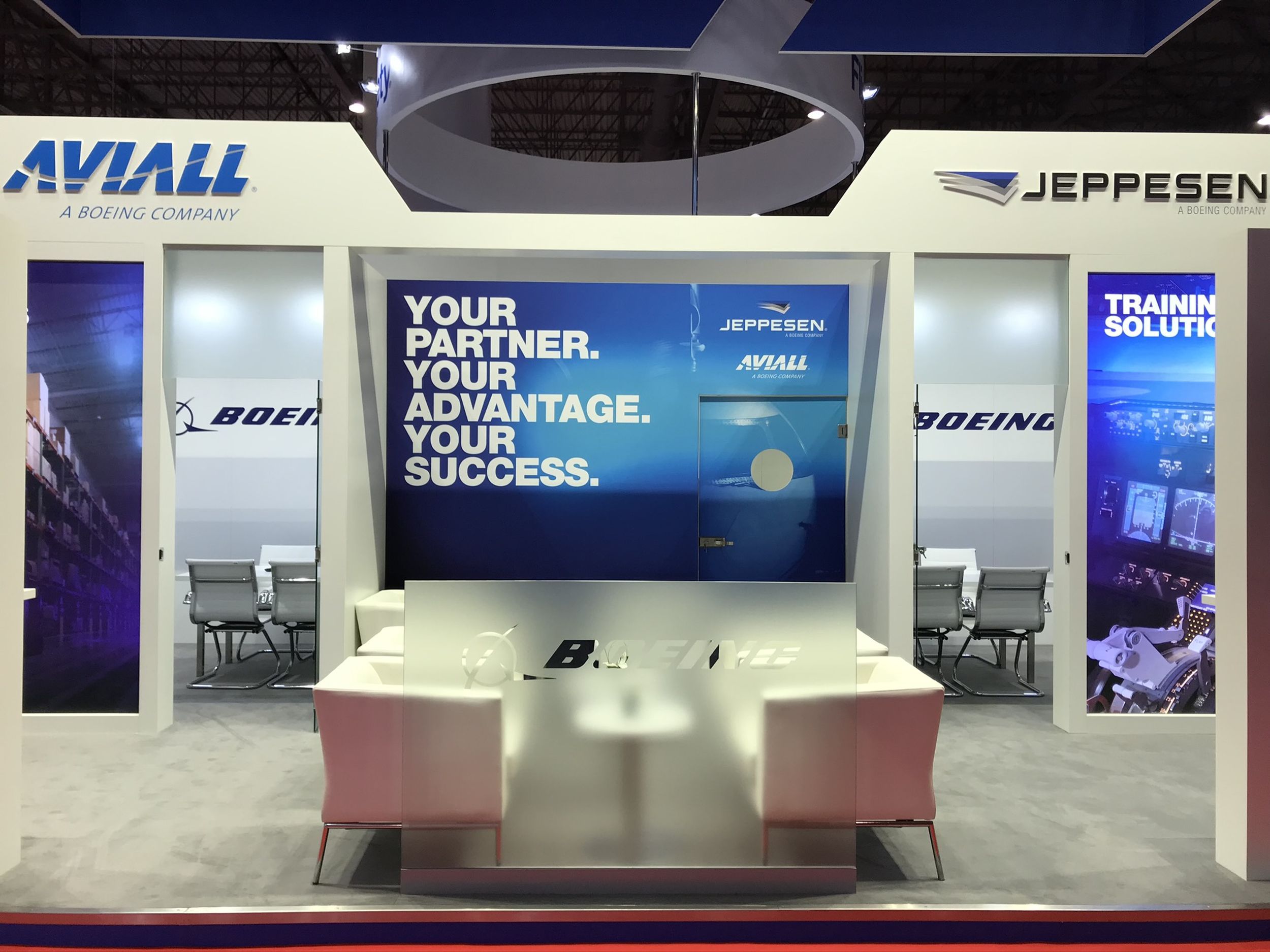 Jeppesen 60 sqm exhibition stand at MEBAA by Messe.ae