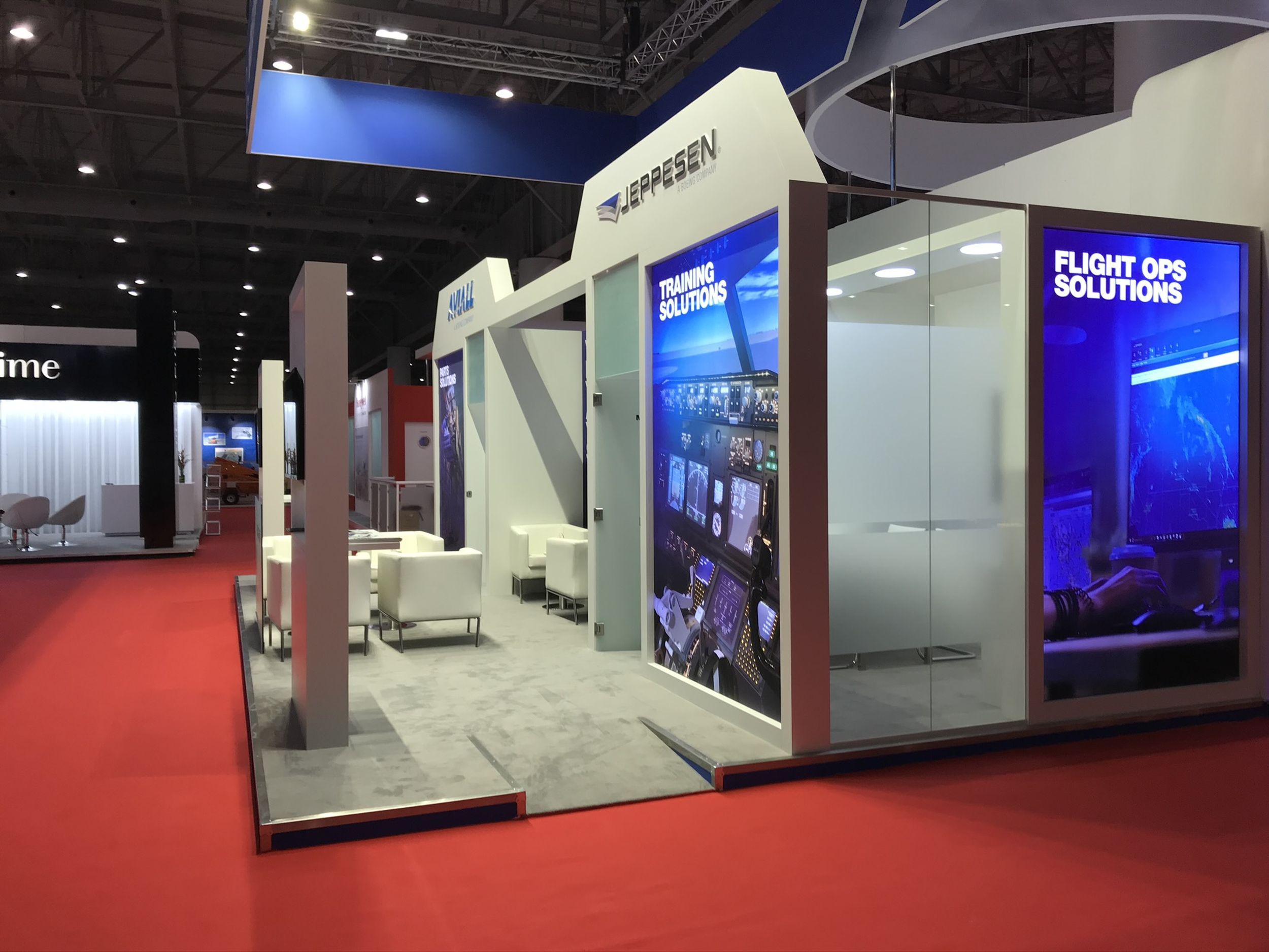 Jeppesen 60 sqm exhibition stand at MEBAA by Messe.ae