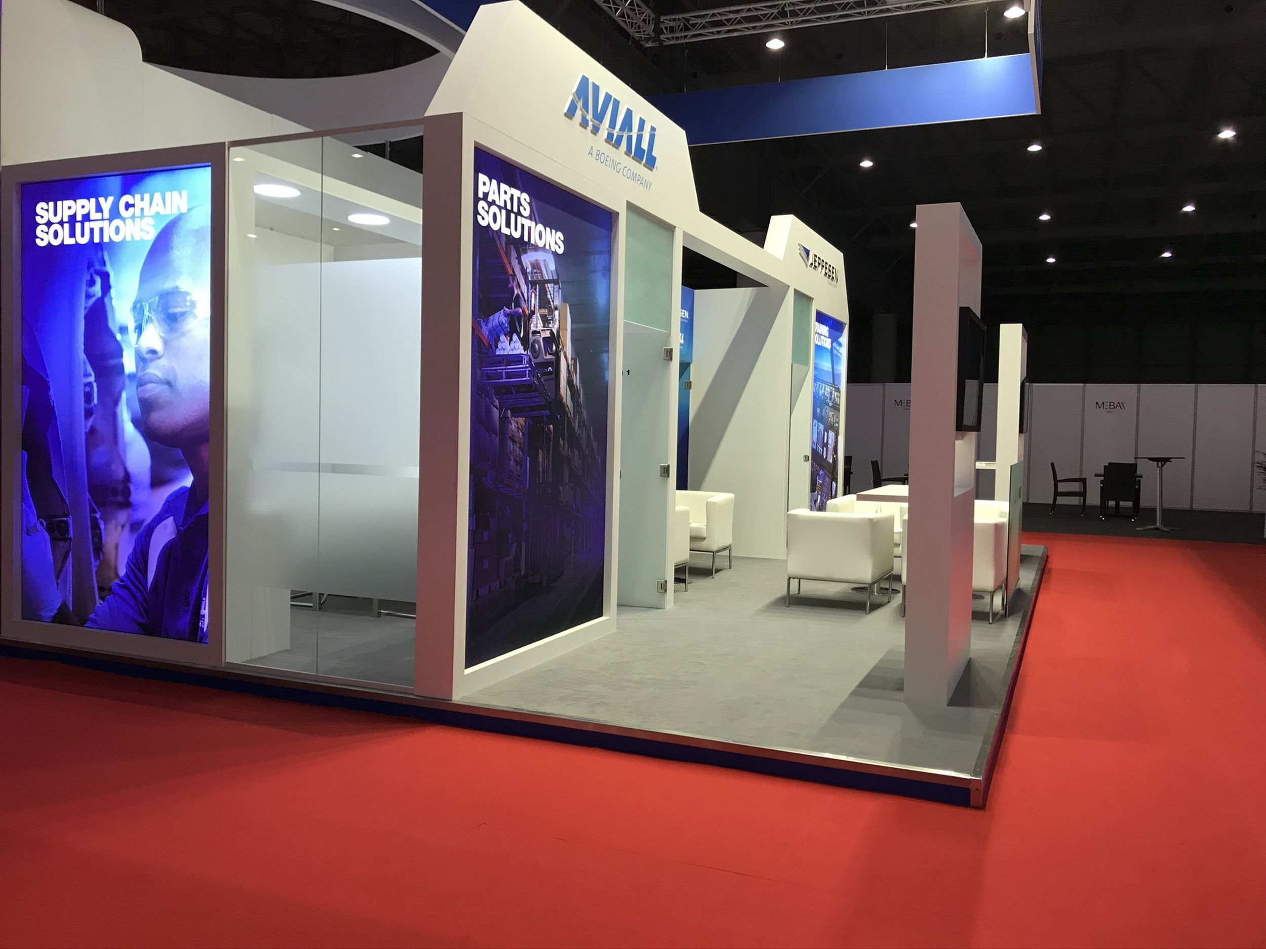 Jeppesen 60 sqm exhibition stand at MEBAA by Messe.ae