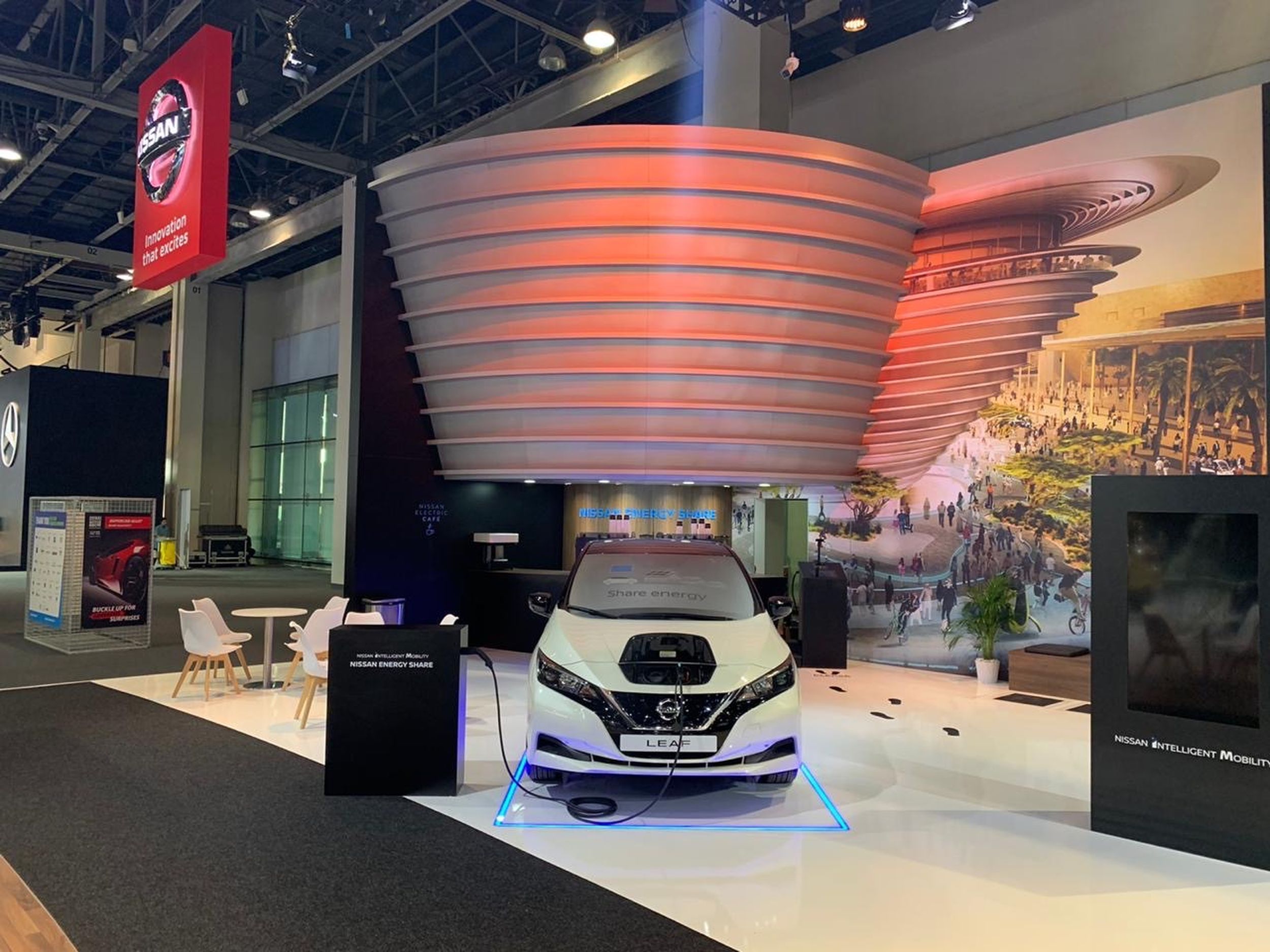 Nissan 1500 sqm exhibition stand at Dubai International Motor Show by Messe.ae