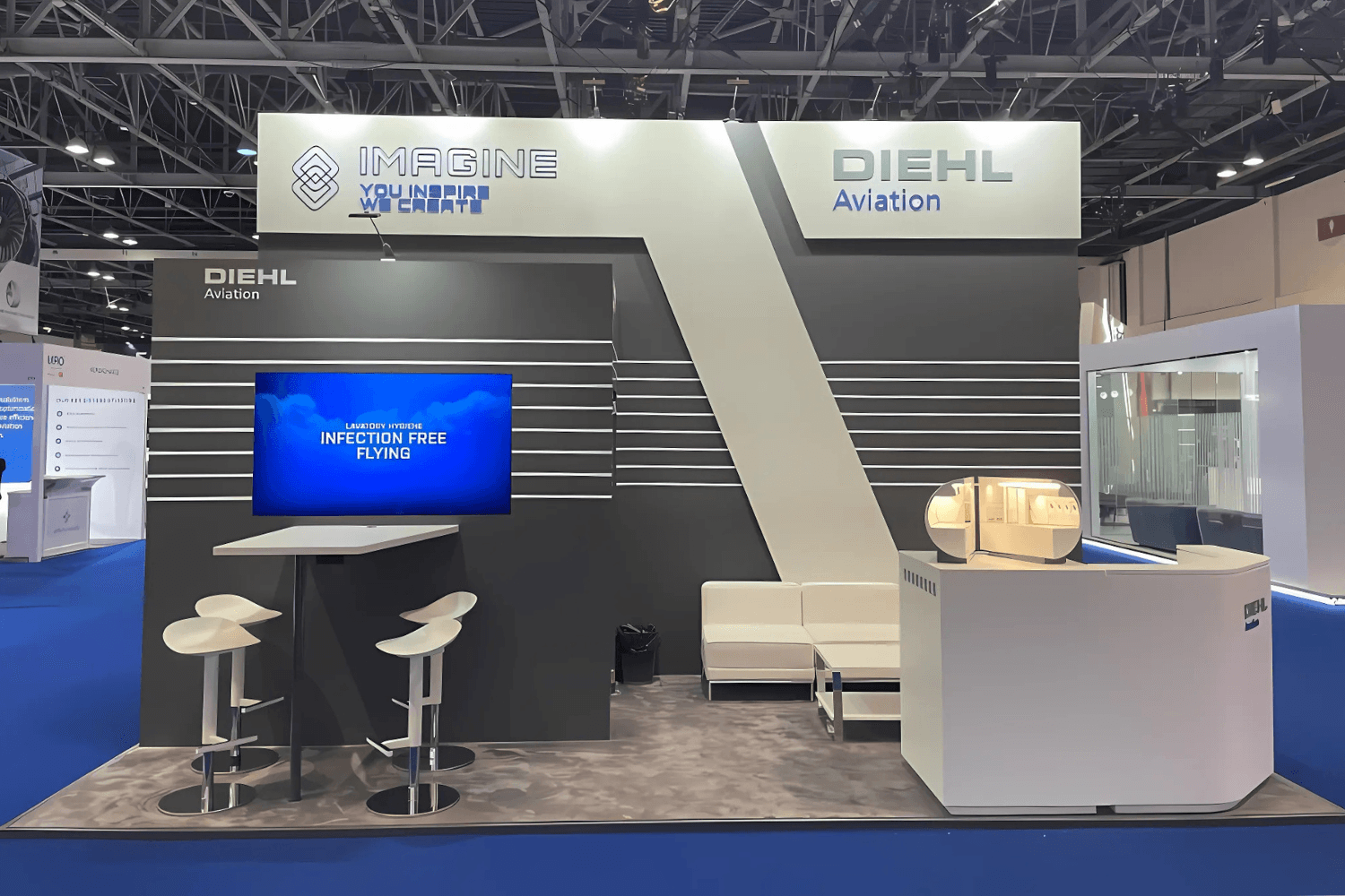 Diehl Aviation 18 sqm exhibition stand at MRO by Messe.ae