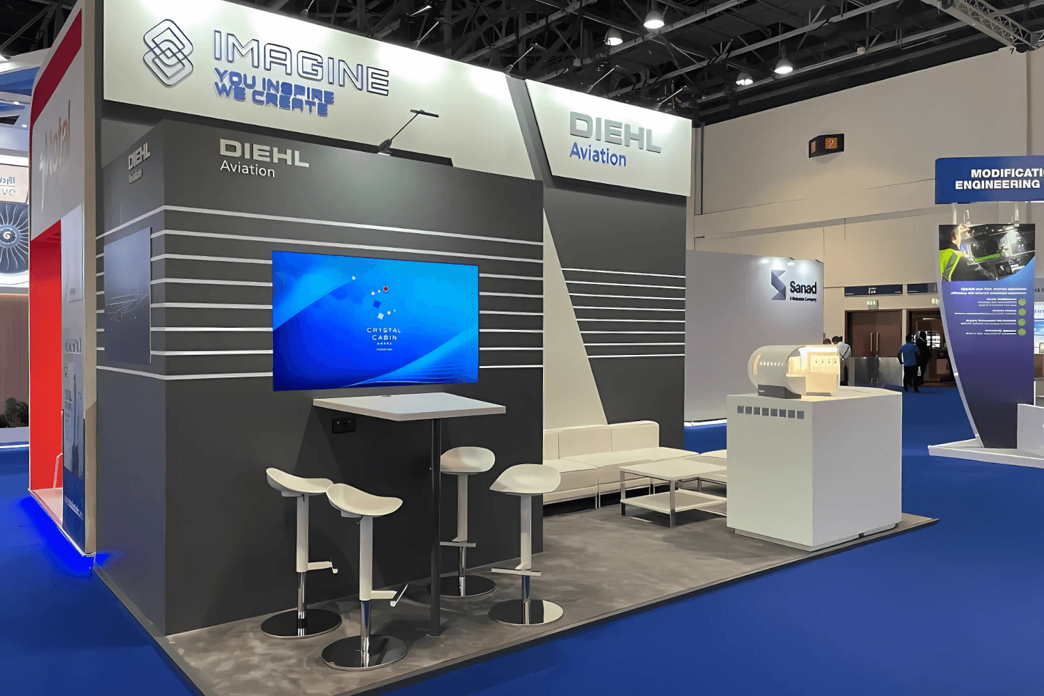 Diehl Aviation 18 sqm exhibition stand at MRO by Messe.ae