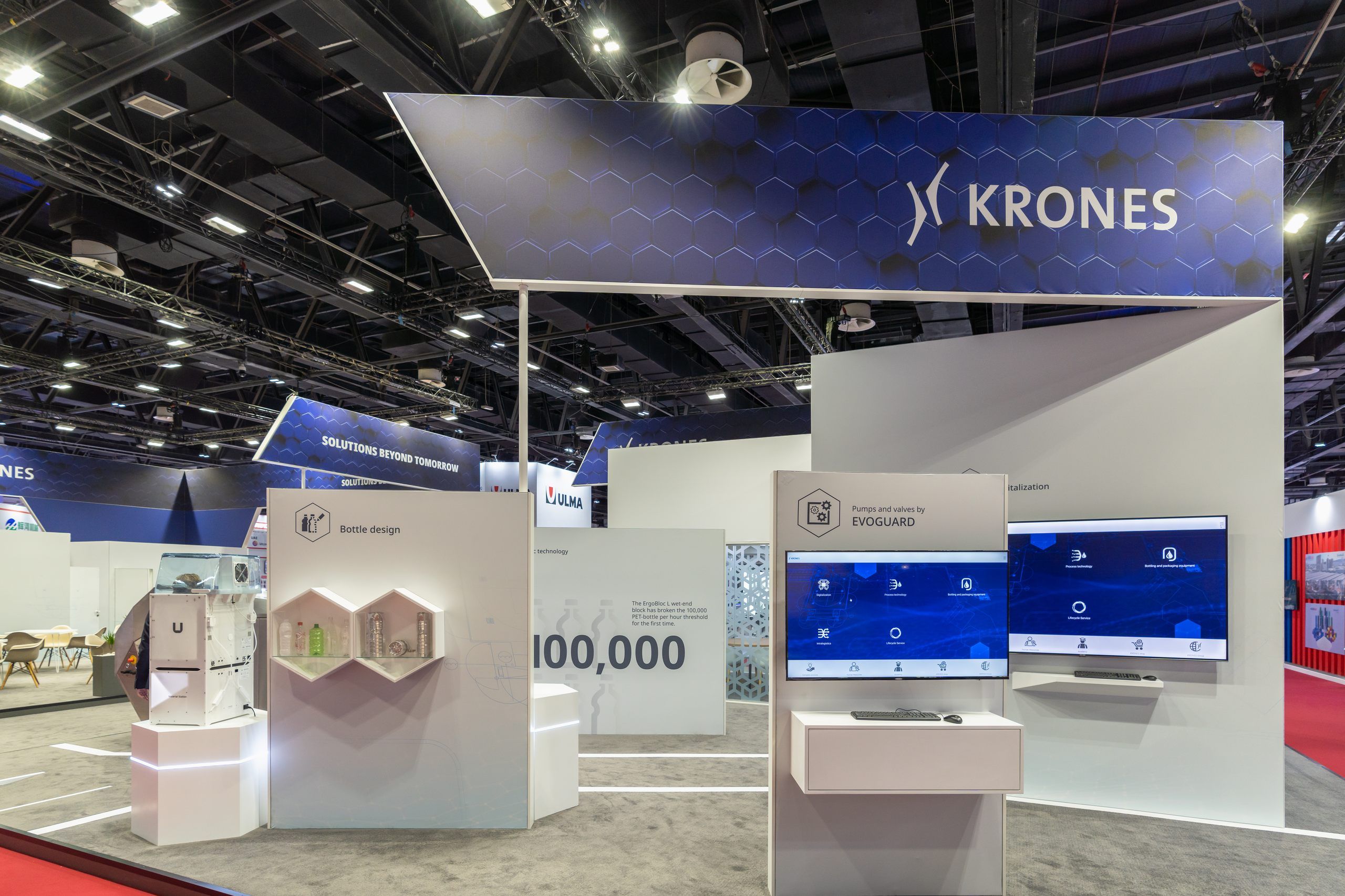Krones 288 sqm exhibition stand at Gulfood Manufacturing by Messe.ae