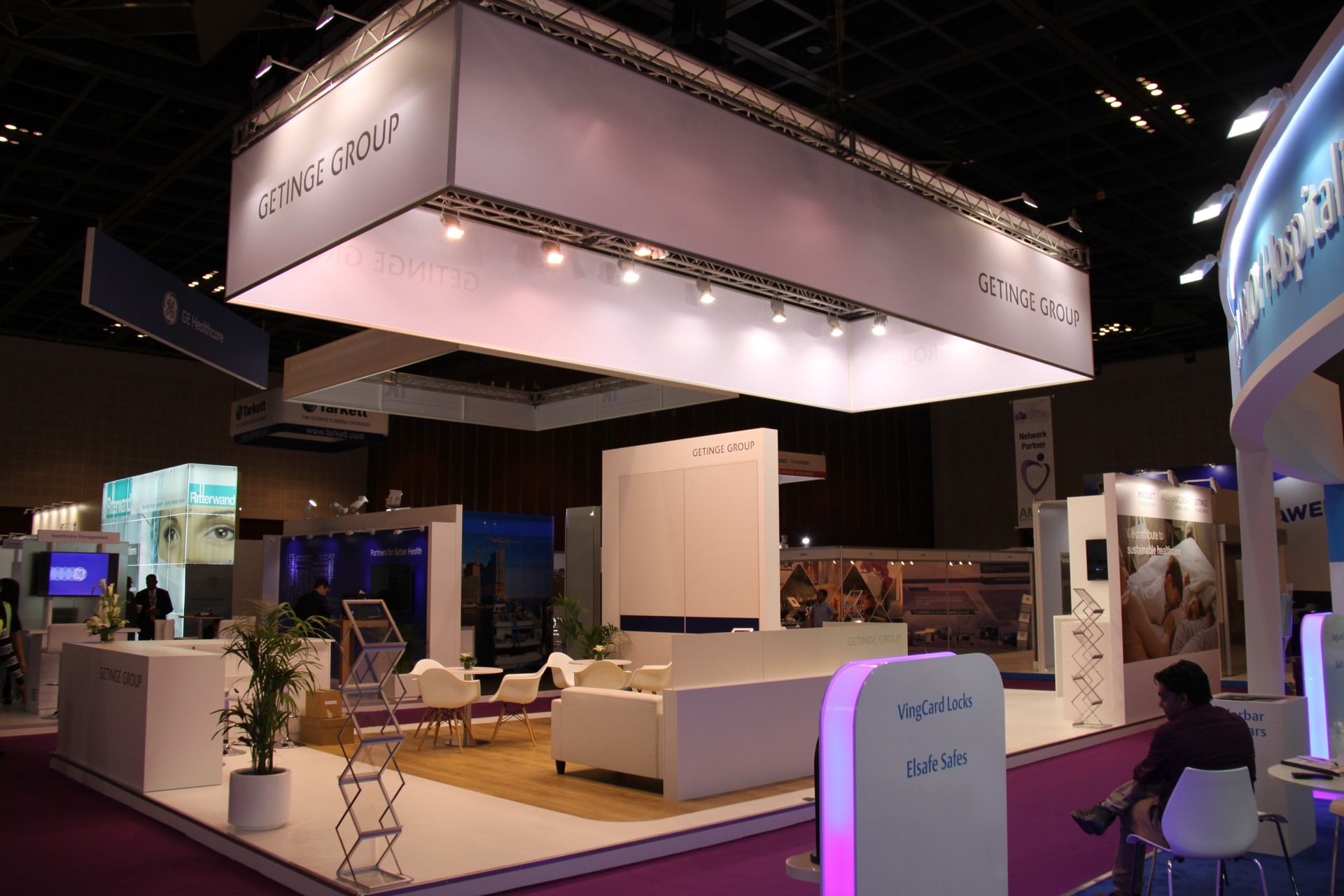 Getinge Group 72 sqm exhibition stand at Building Health Care by Messe.ae