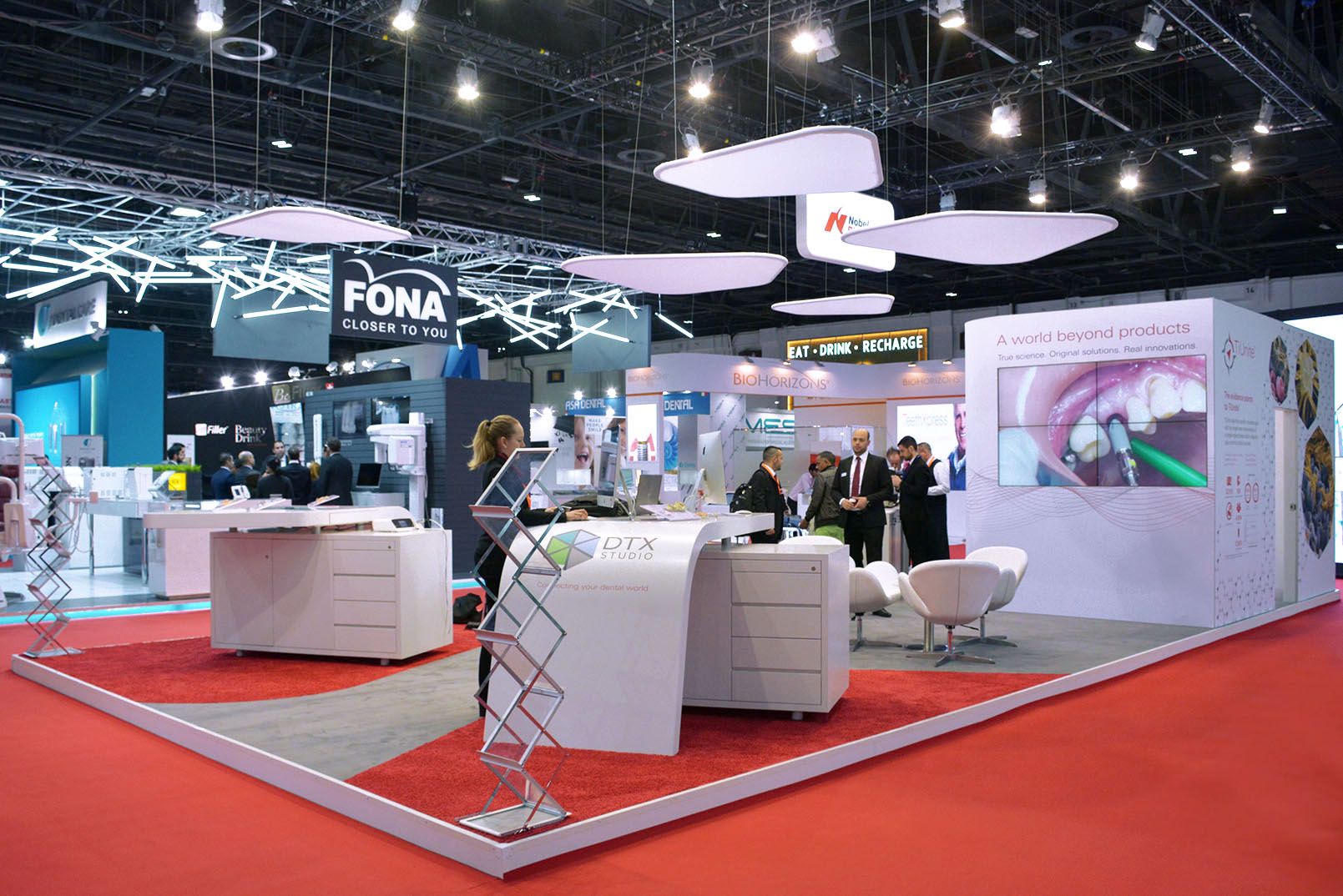 Nobel Biocare 72 sqm exhibition stand at AEEDC by Messe.ae