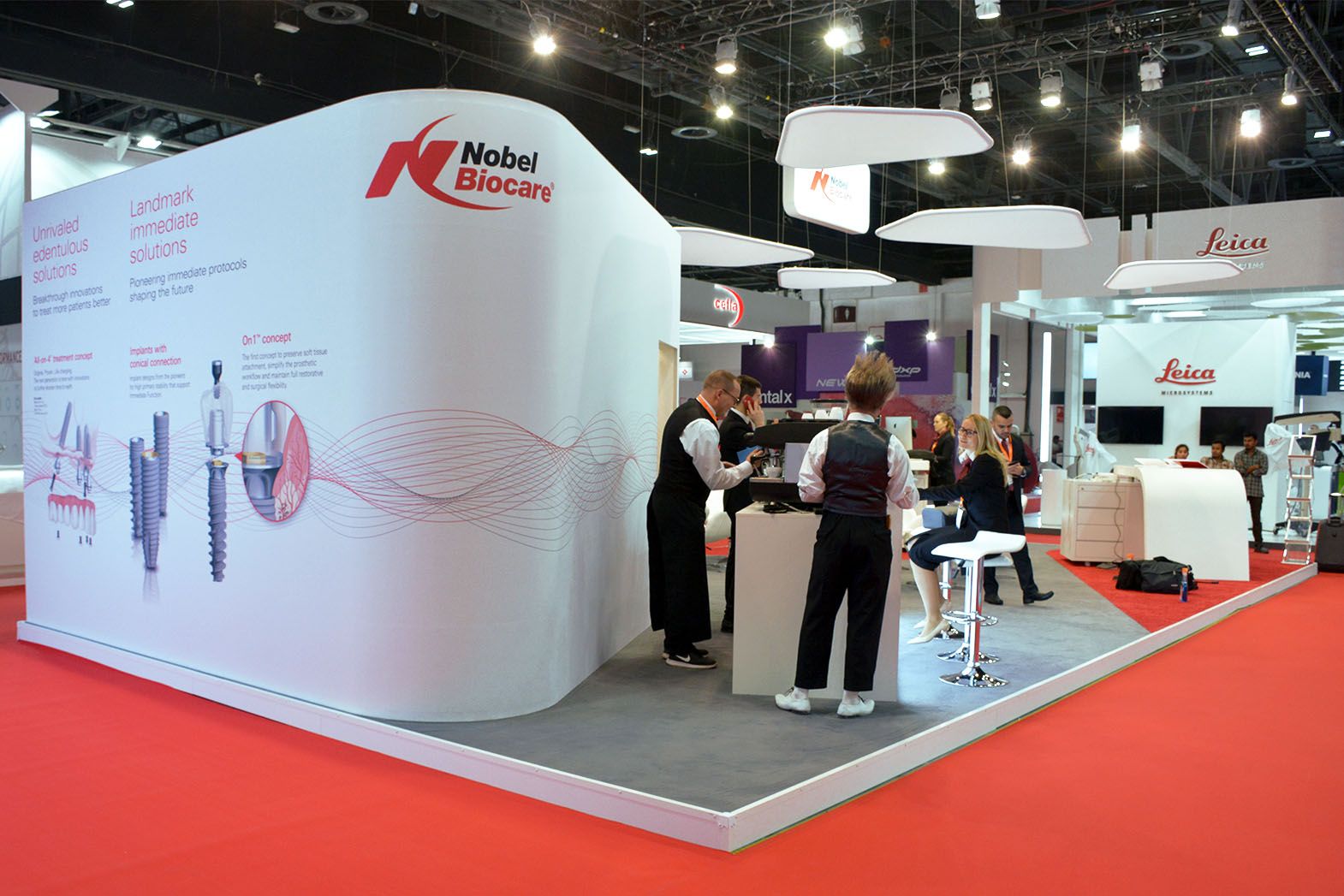Nobel Biocare 72 sqm exhibition stand at AEEDC by Messe.ae