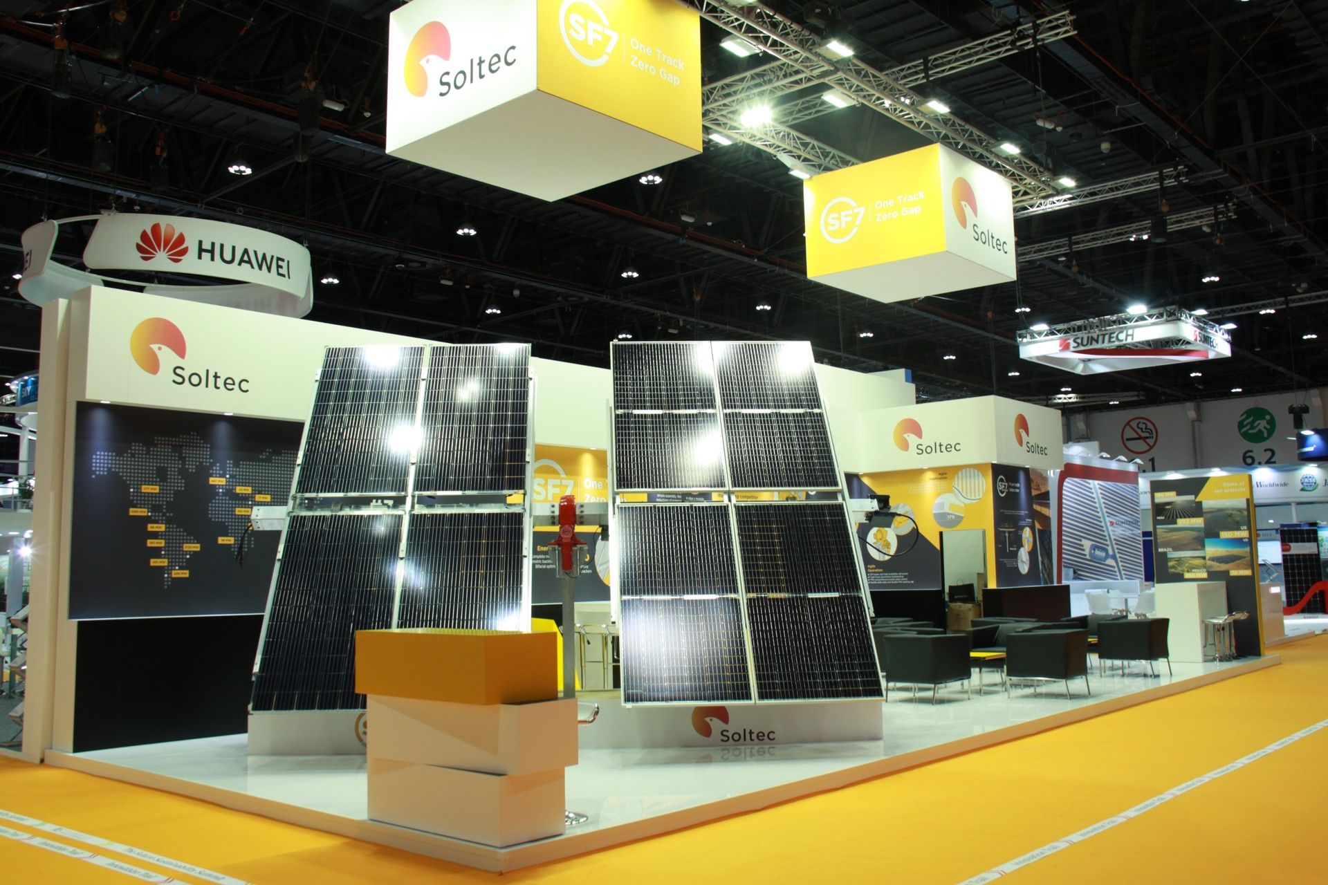 Soltec Power Holdings 90 sqm exhibition stand at World Future Energy Summit by Messe.ae