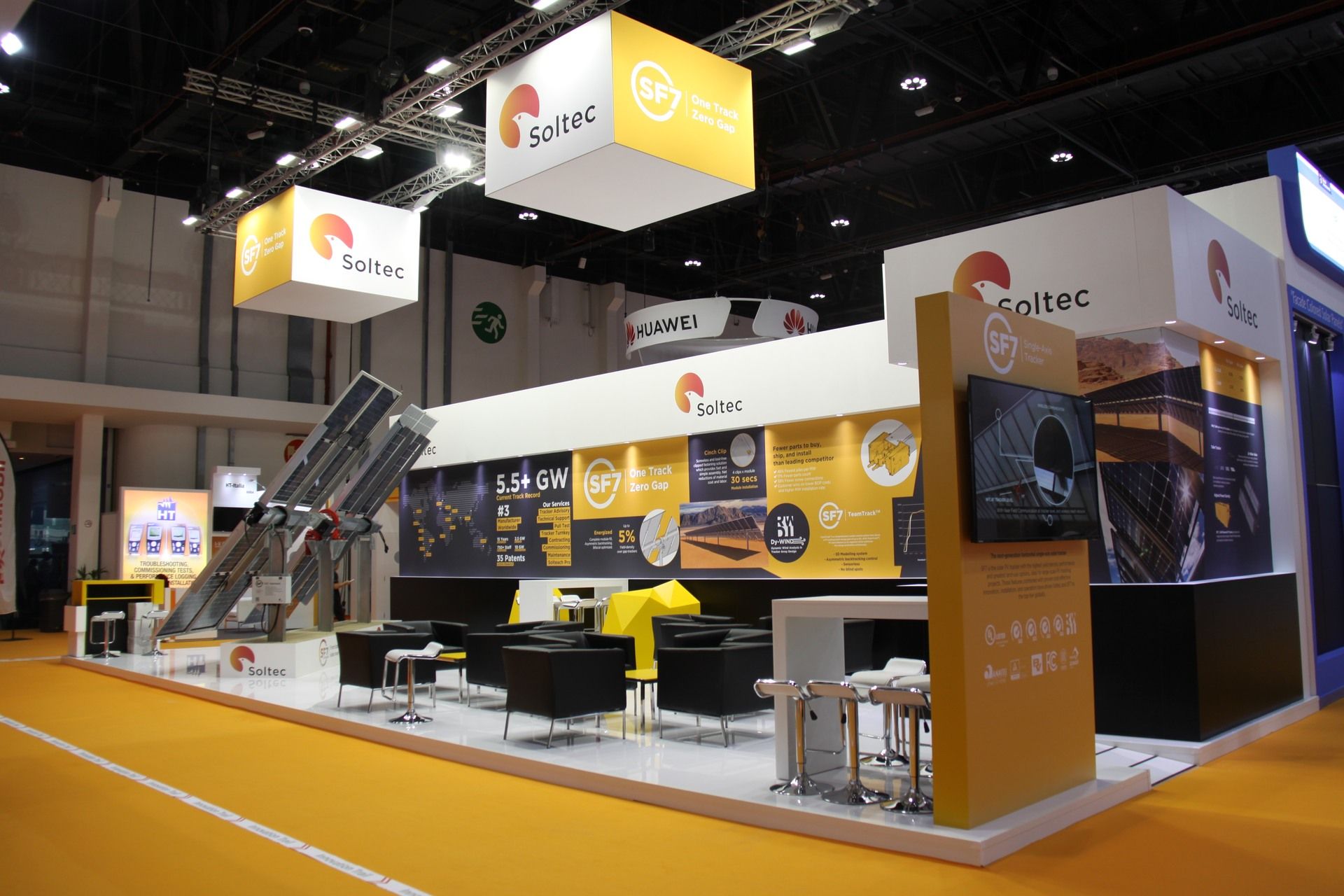 Soltec Power Holdings 90 sqm exhibition stand at World Future Energy Summit by Messe.ae