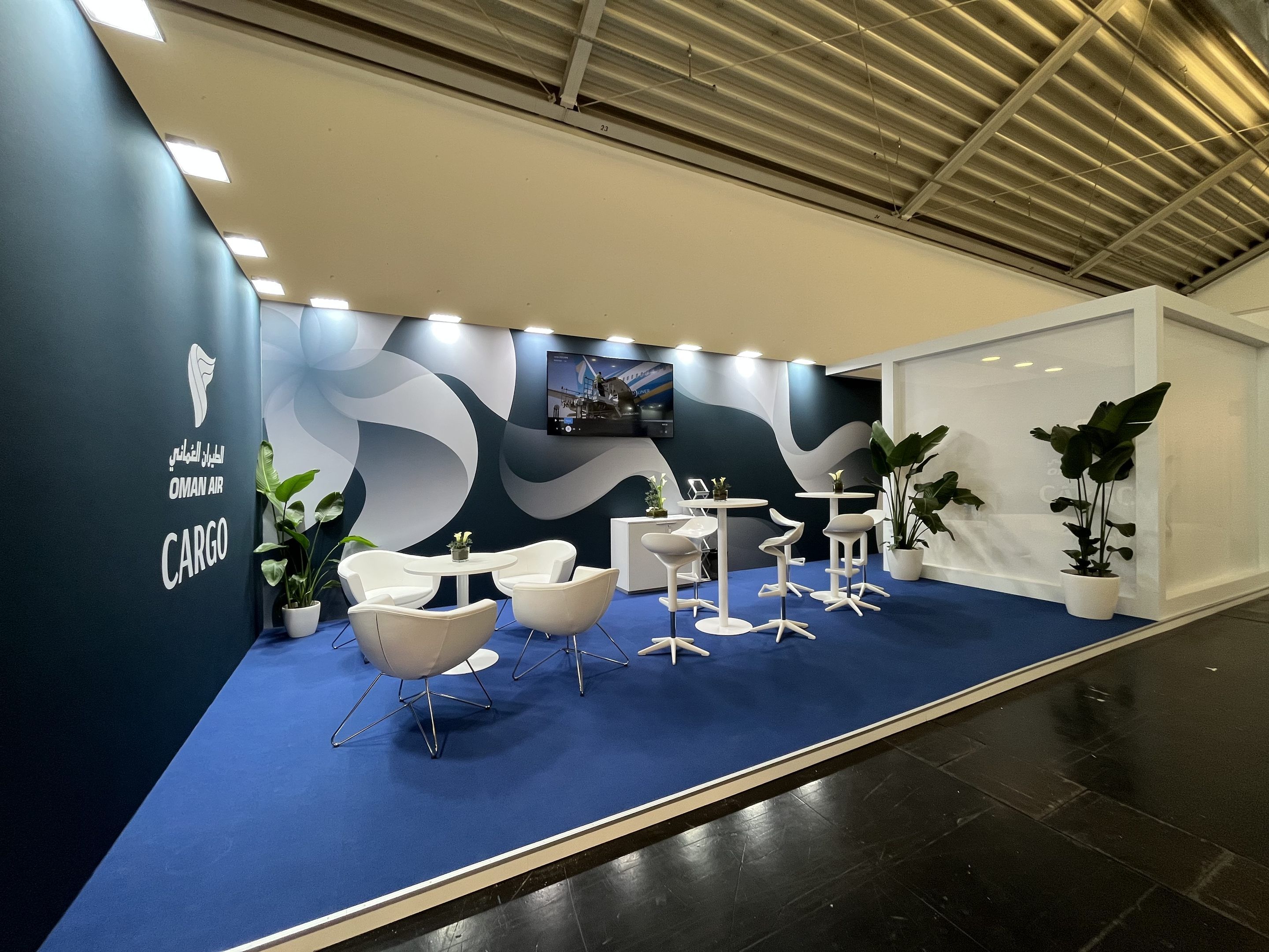 Oman Air 44 sqm exhibition stand at Transport Logistica by Messe.ae