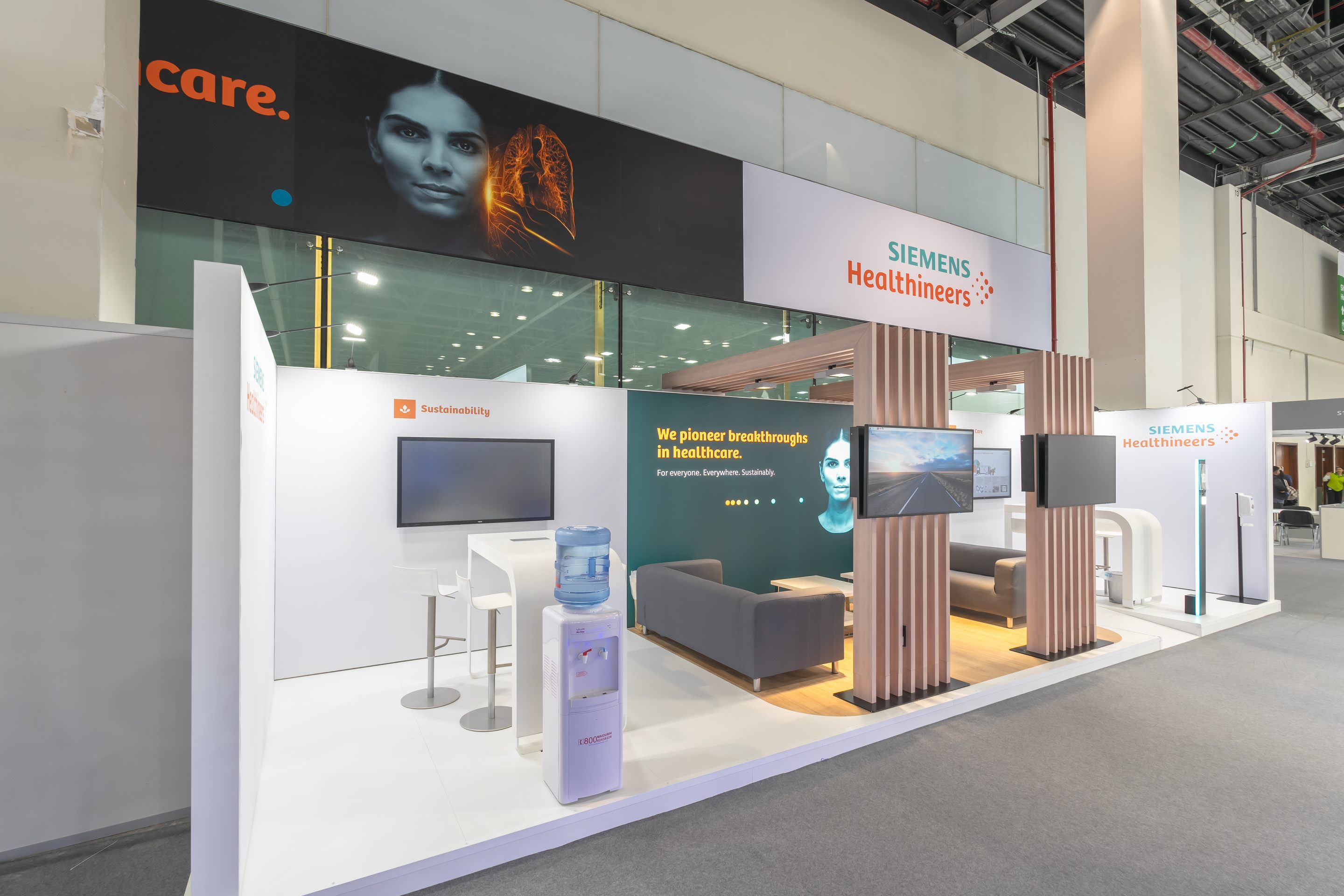 Siemens Healthineers 330 sqm exhibition stand at Arab Health by Messe.ae