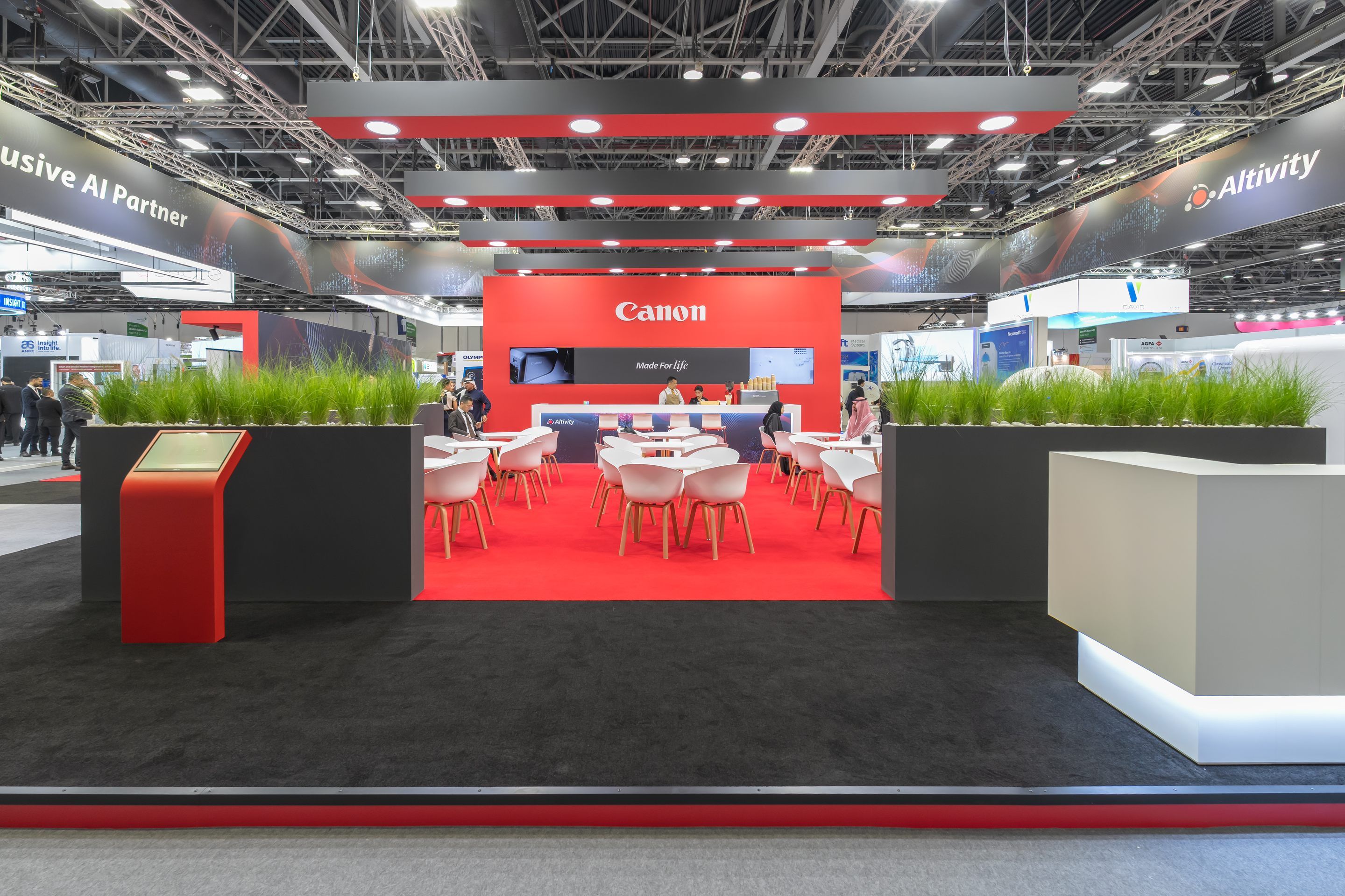 Canon 300 sqm exhibition stand at Arab Health by Messe.ae
