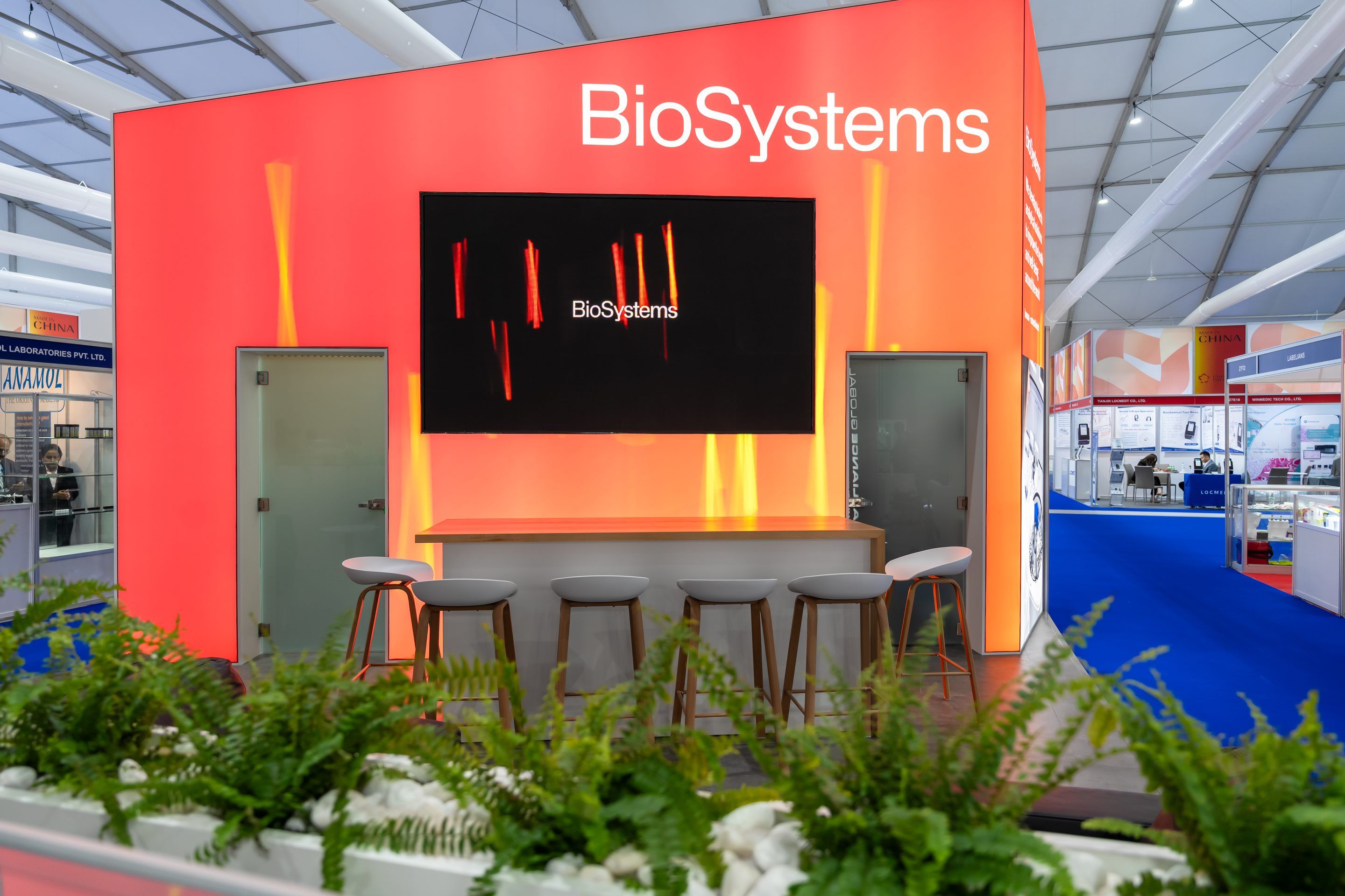 BioSystems 48 sqm exhibition stand at Medlab Middle East by Messe.ae