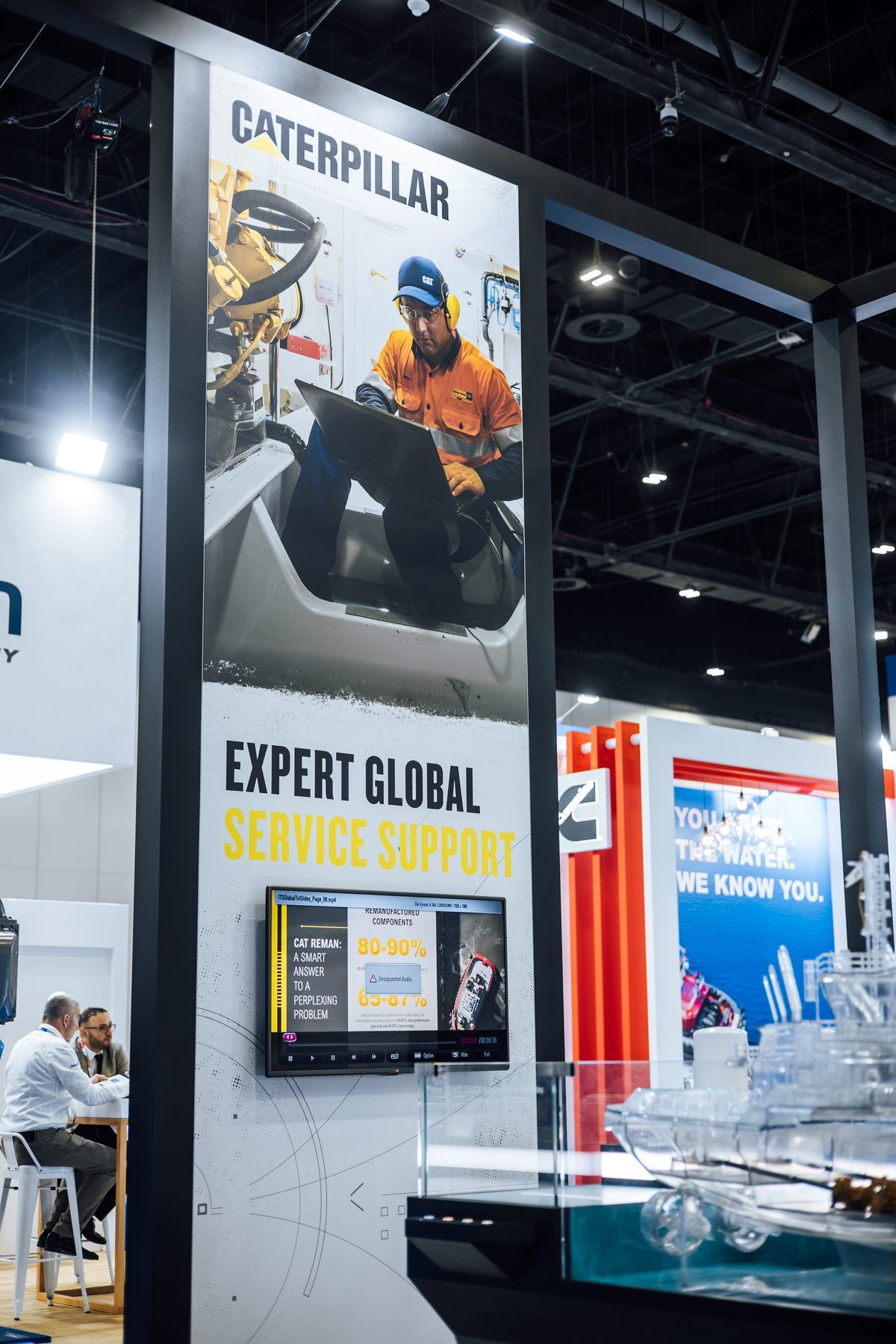 Caterpillar 36 sqm exhibition stand at ITS by Messe.ae