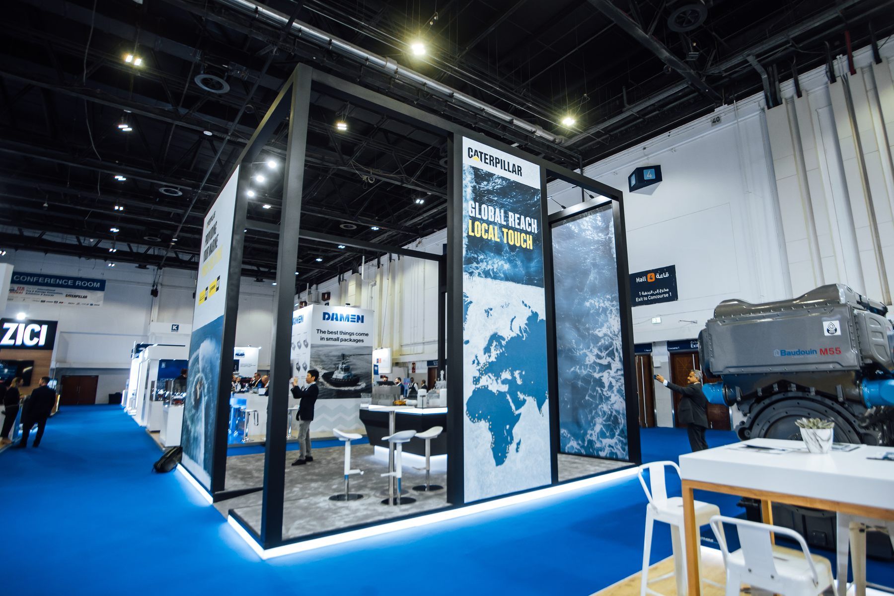 Caterpillar 36 sqm exhibition stand at ITS by Messe.ae