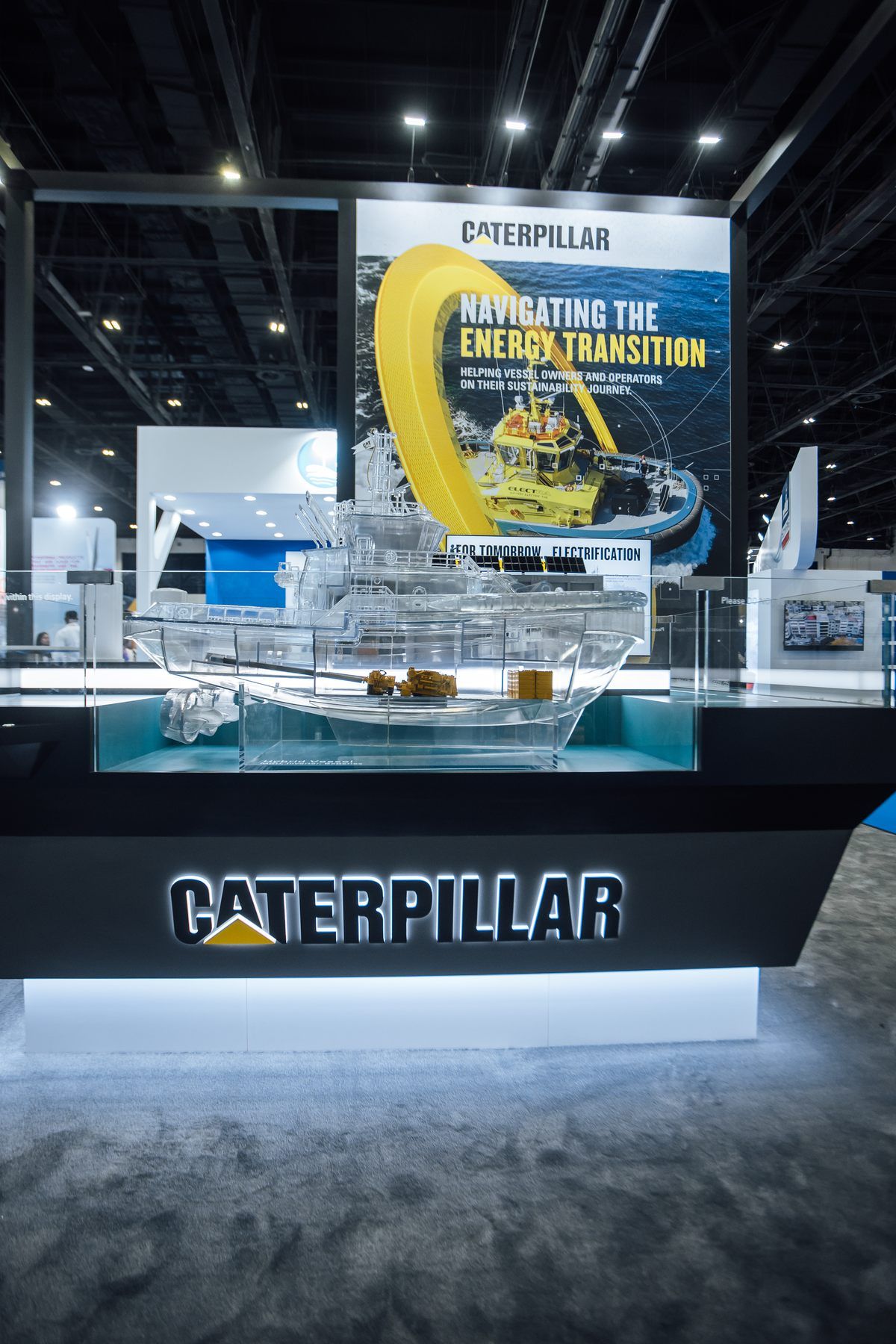 Caterpillar 36 sqm exhibition stand at ITS by Messe.ae