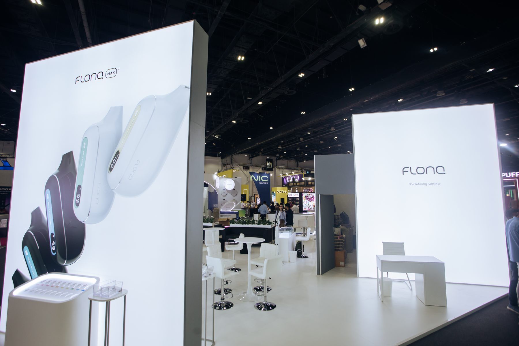 Flonq & Plonq 144 sqm exhibition stand at World Vape Show by Messe.ae