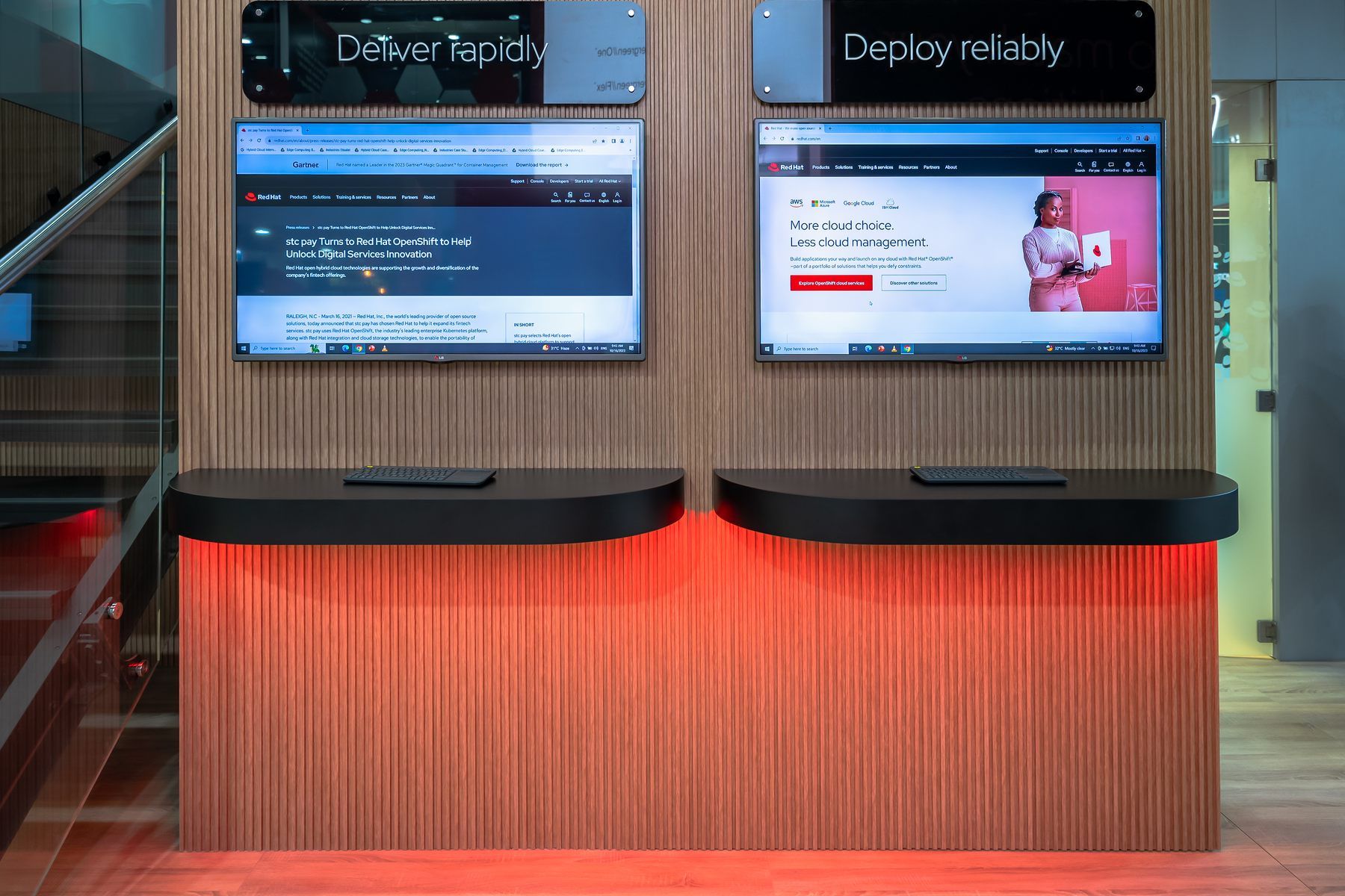 Red Hat 70 + 35 sqm exhibition stand at GITEX by Messe.ae