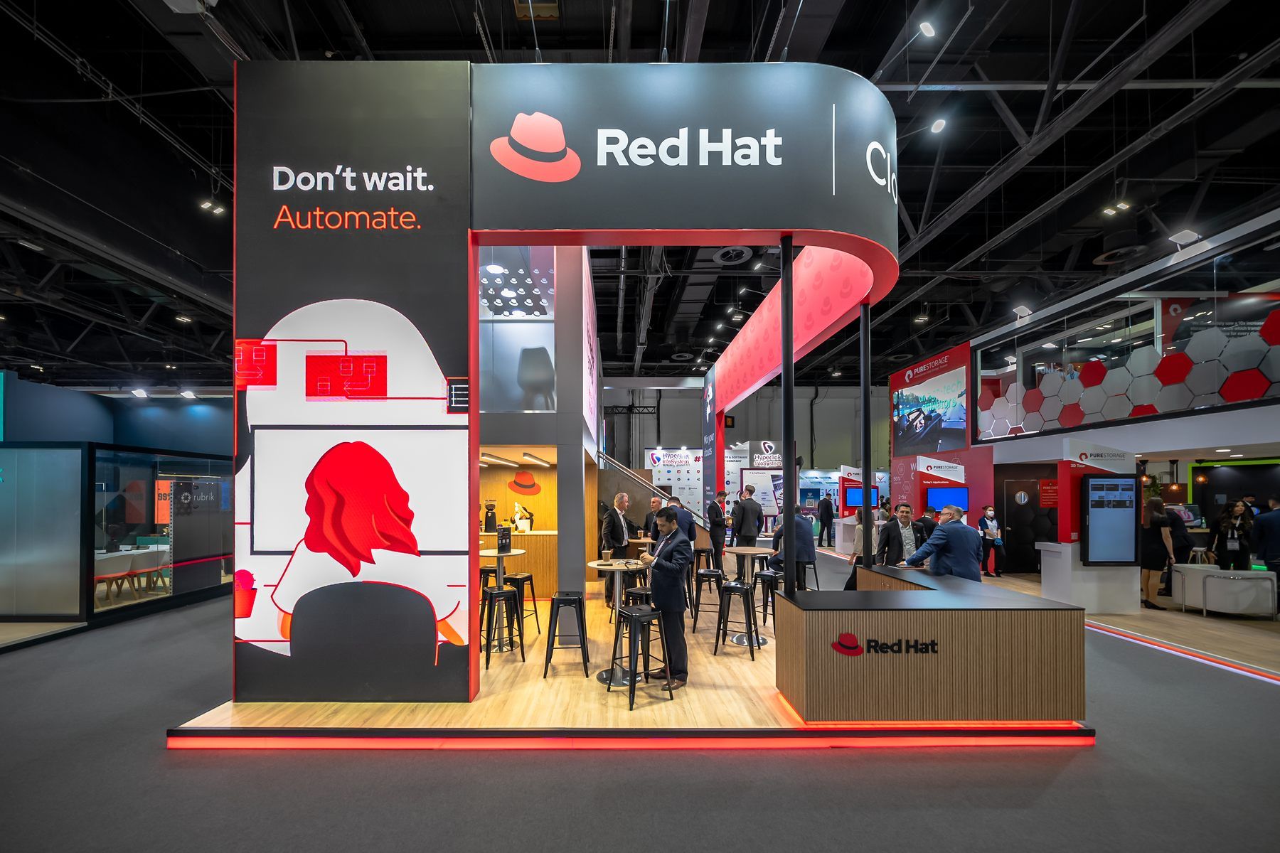 Red Hat 70 + 35 sqm exhibition stand at GITEX by Messe.ae