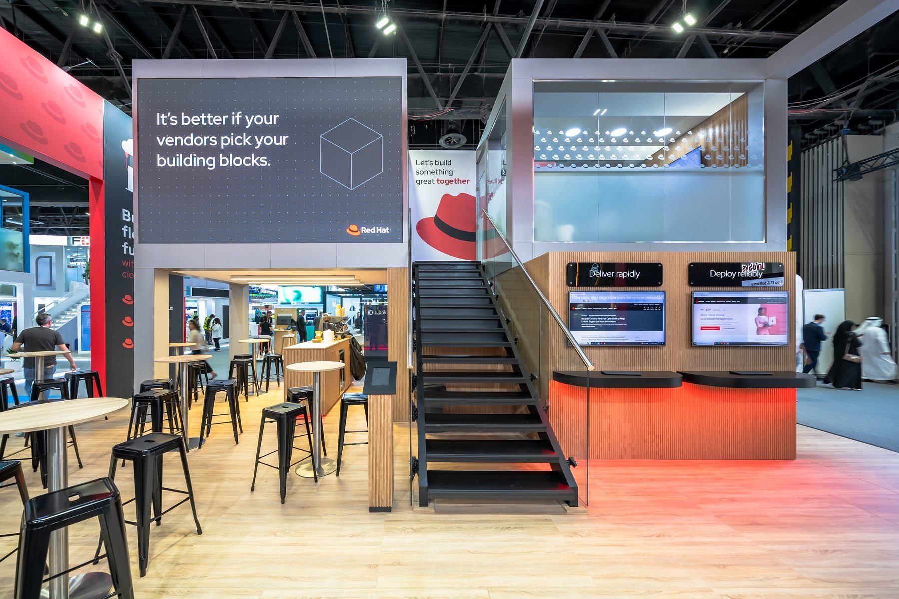Red Hat 70 + 35 sqm exhibition stand at GITEX by Messe.ae