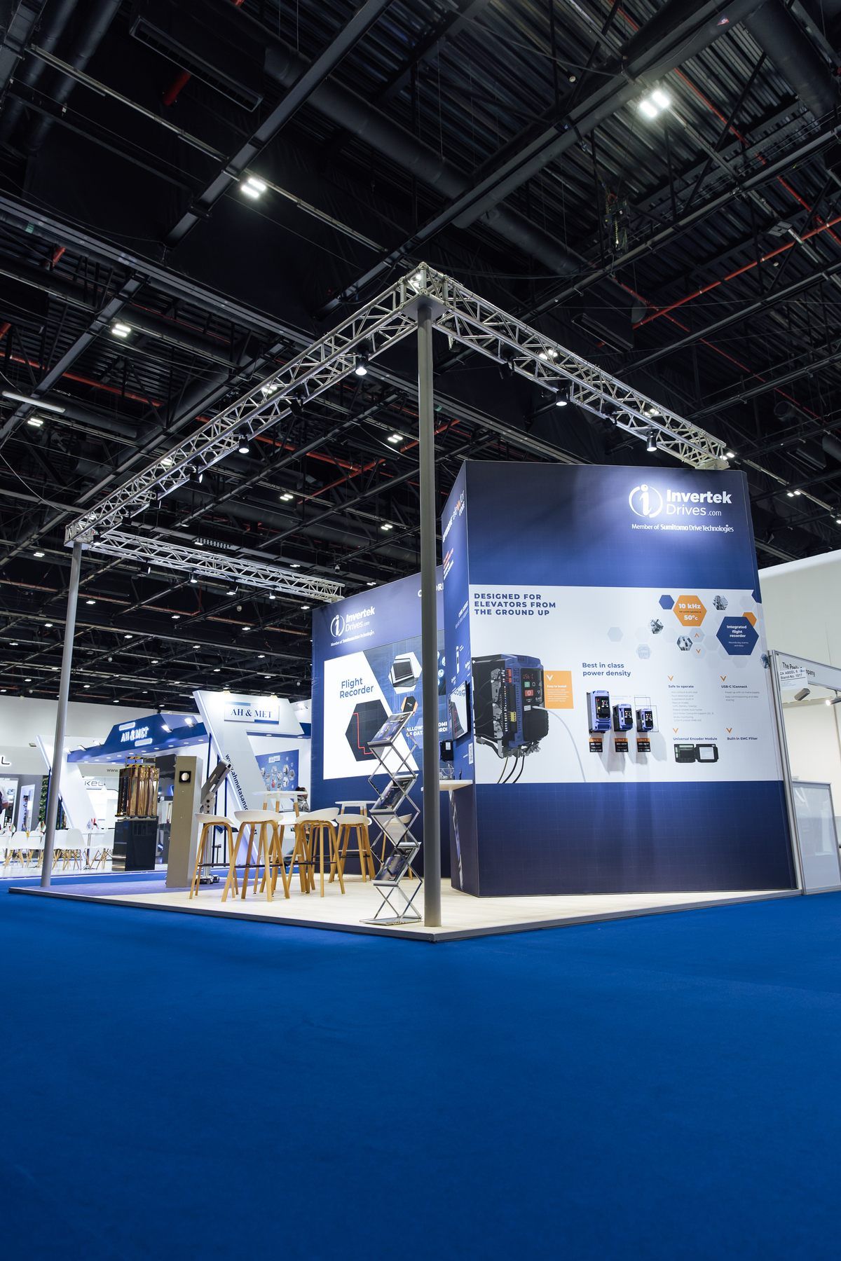 Invertek Drives 40 sqm exhibition stand at Elevator Show by Messe.ae