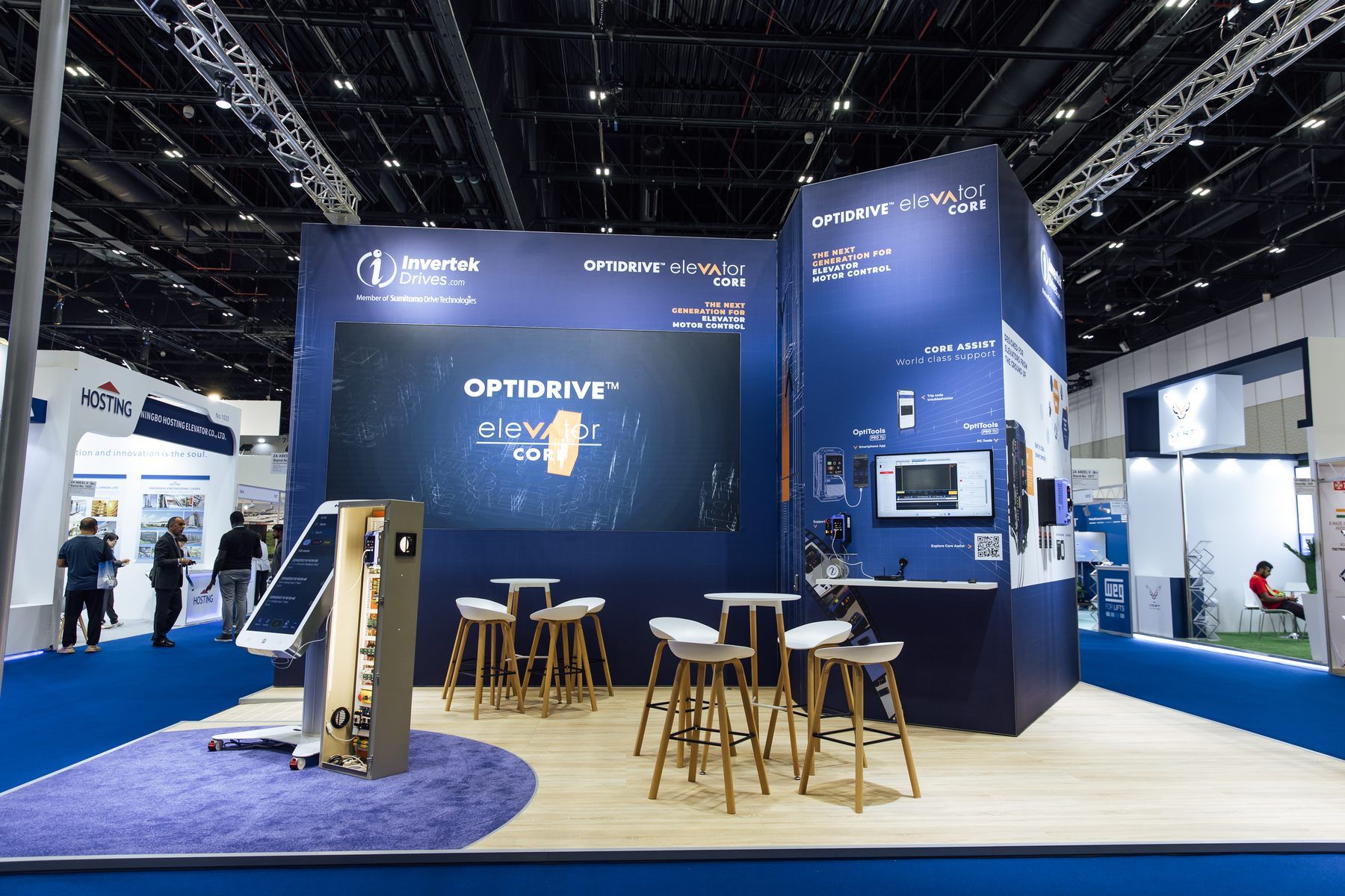 Invertek Drives 40 sqm exhibition stand at Elevator Show by Messe.ae