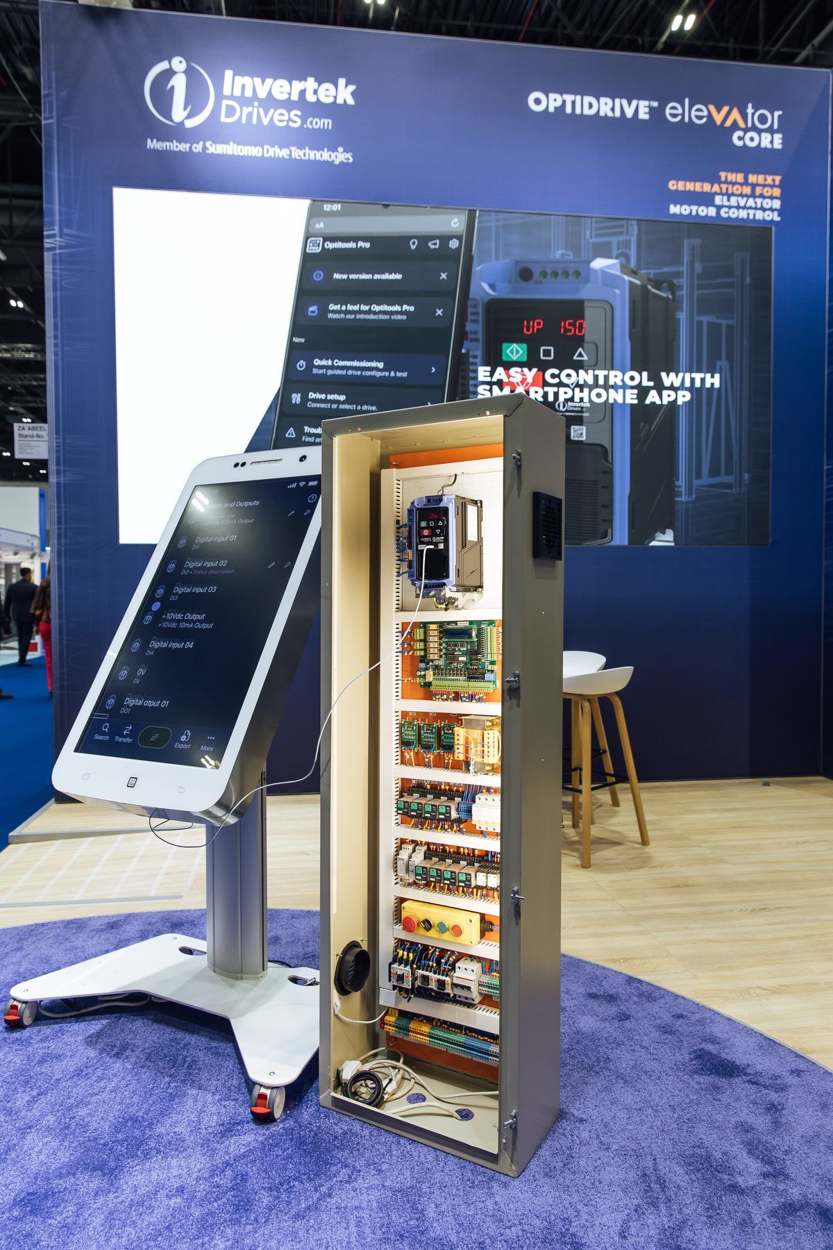Invertek Drives 40 sqm exhibition stand at Elevator Show by Messe.ae