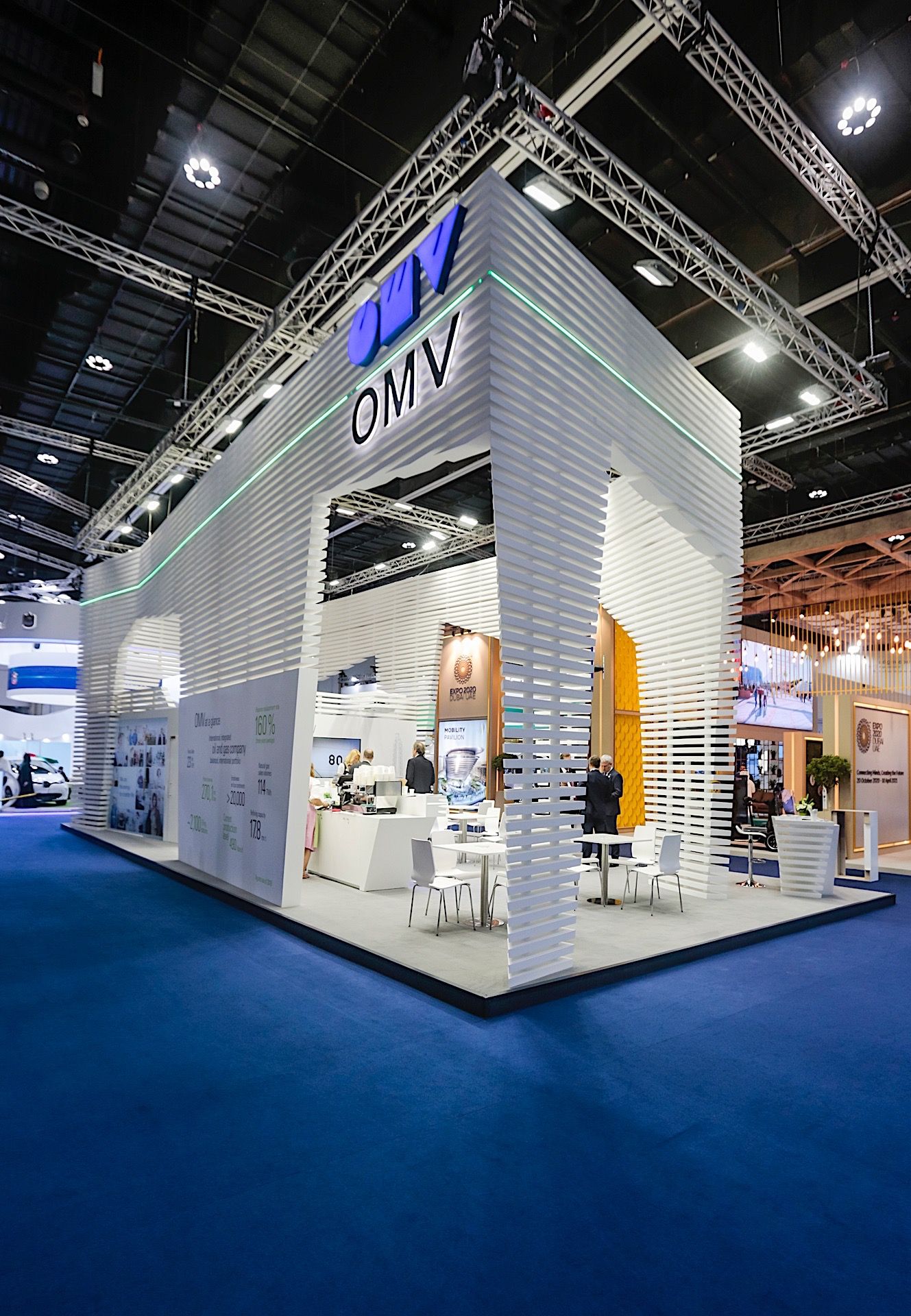 OMV 105 sqm exhibition stand at ADIPEC & WEC by Messe.ae