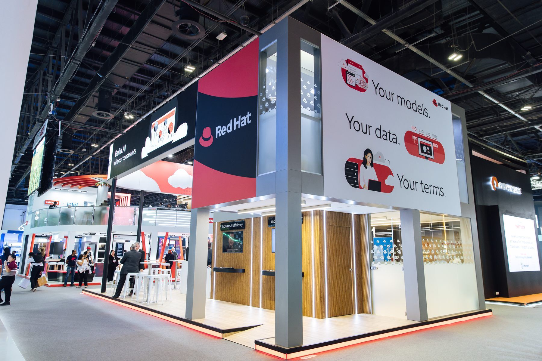 Red Hat 84 + 36 sqm exhibition stand at GITEX by Messe.ae