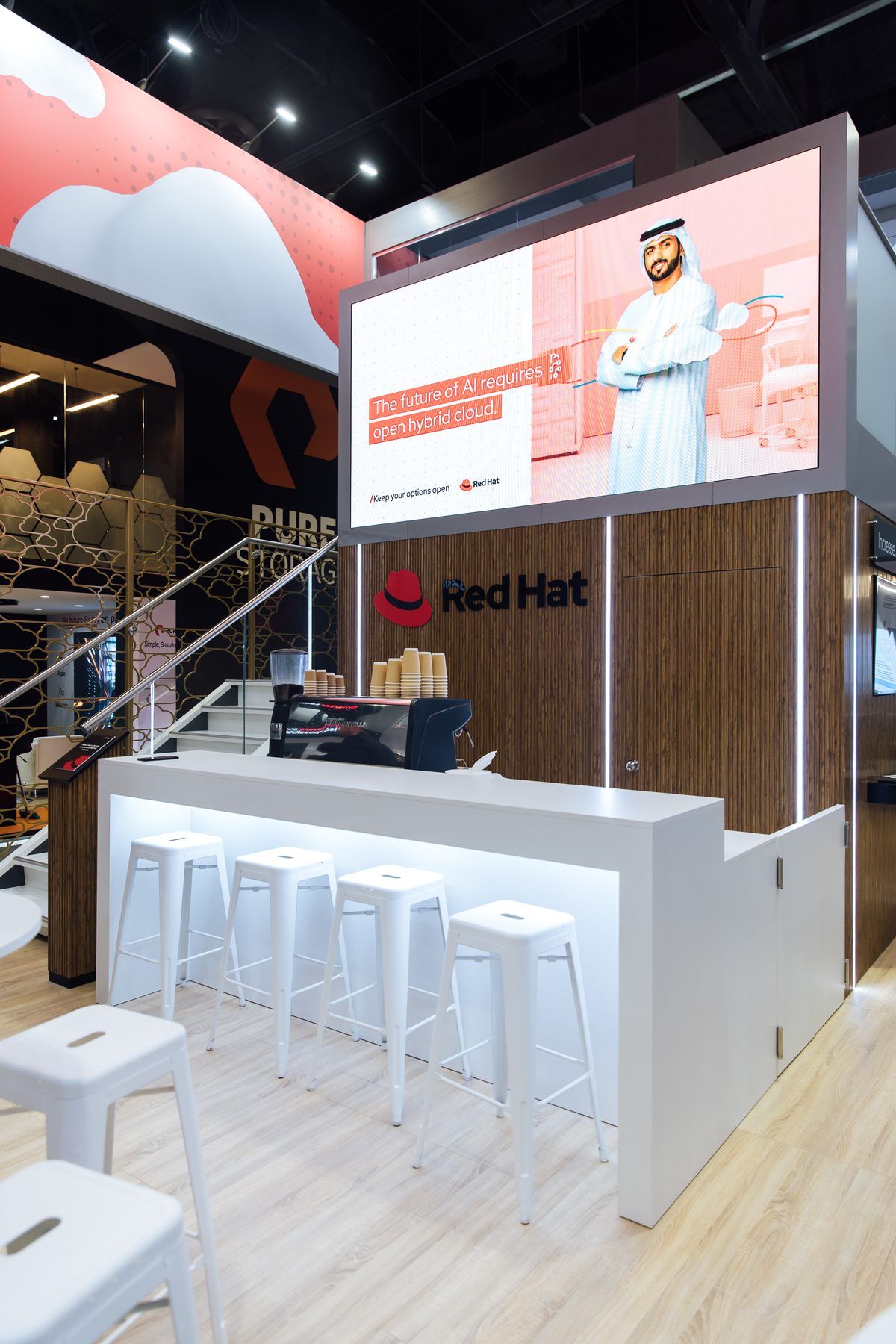 Red Hat 84 + 36 sqm exhibition stand at GITEX by Messe.ae