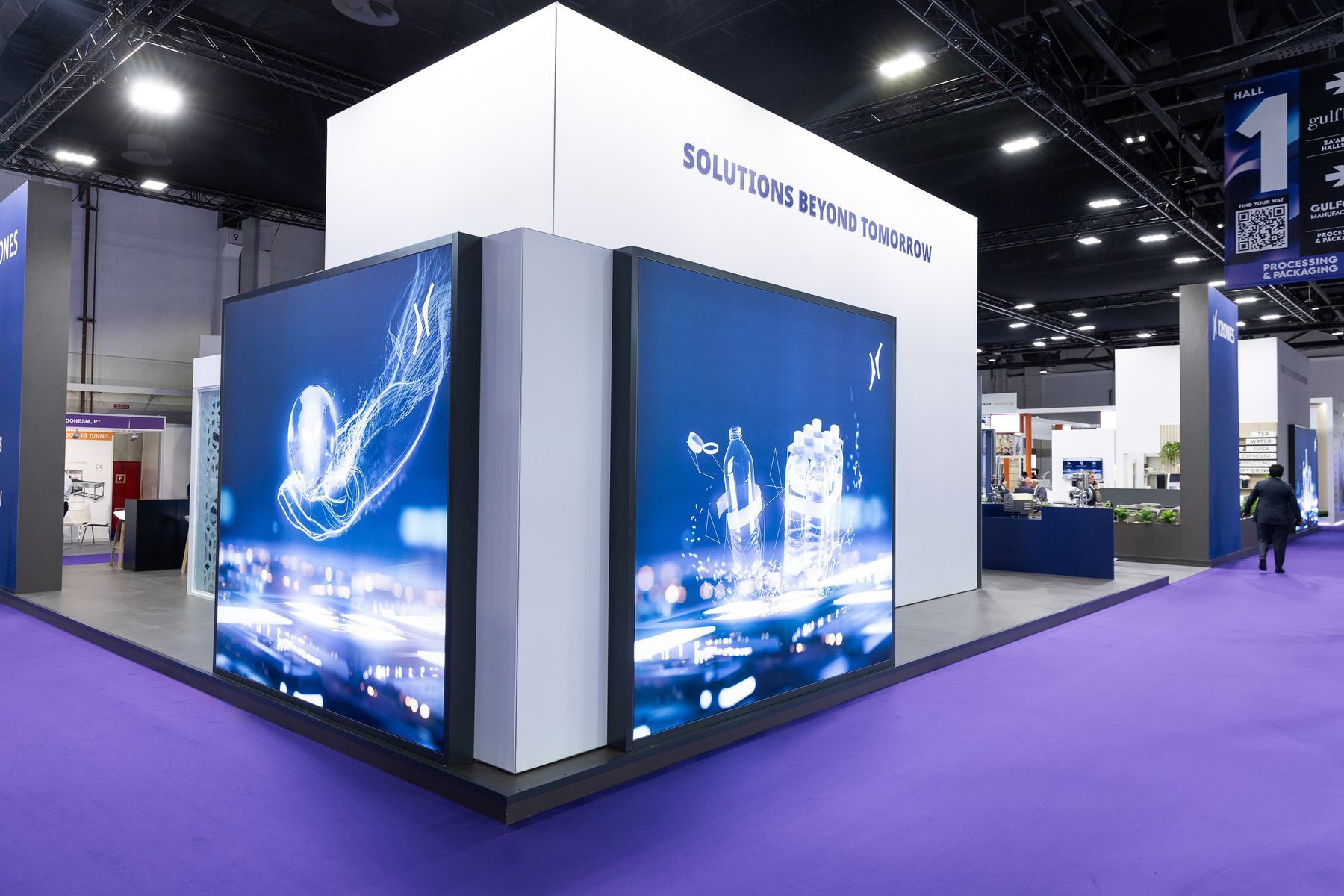 Krones 288 sqm exhibition stand at Gulfood Manufacturing by Messe.ae