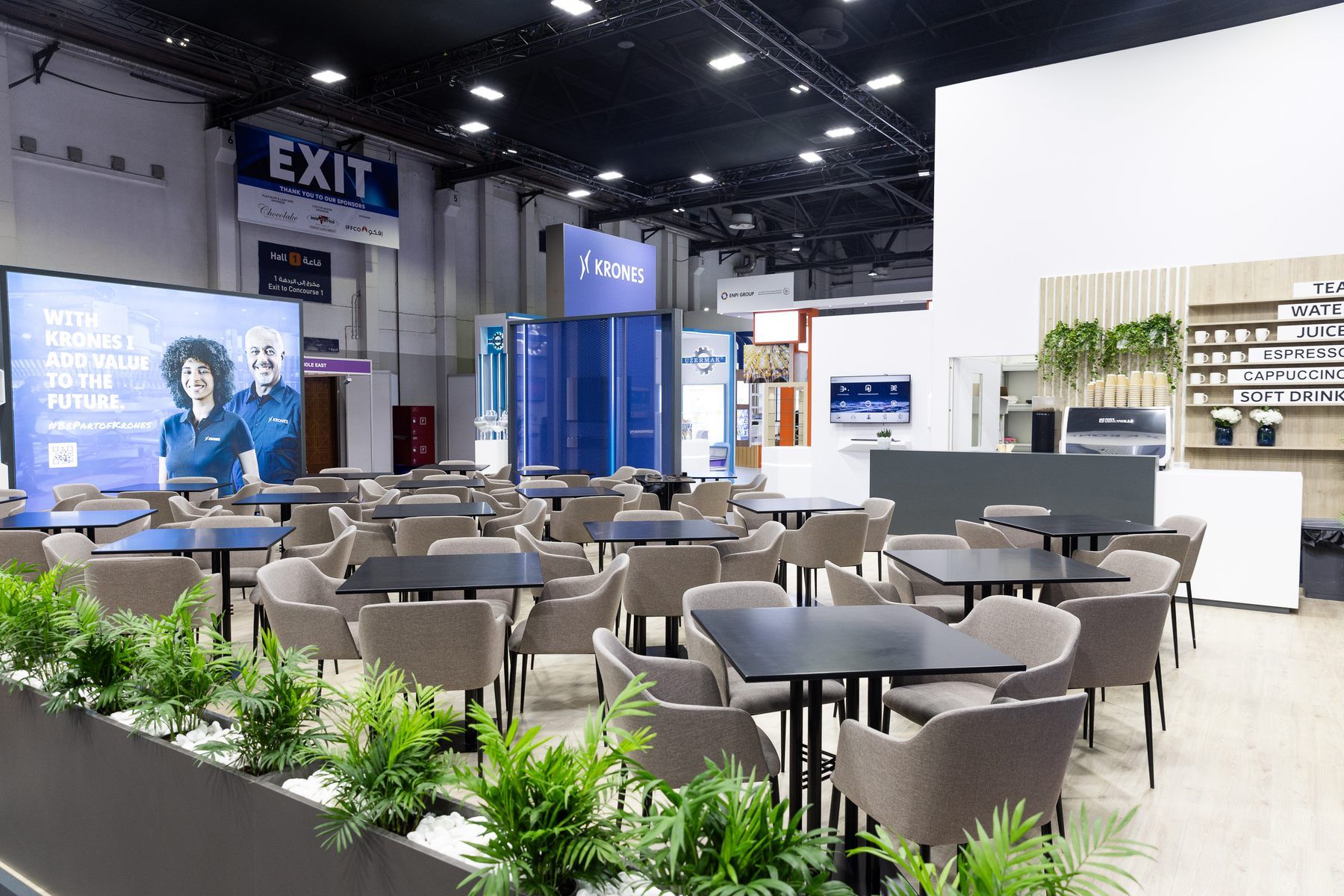 Krones 288 sqm exhibition stand at Gulfood Manufacturing by Messe.ae