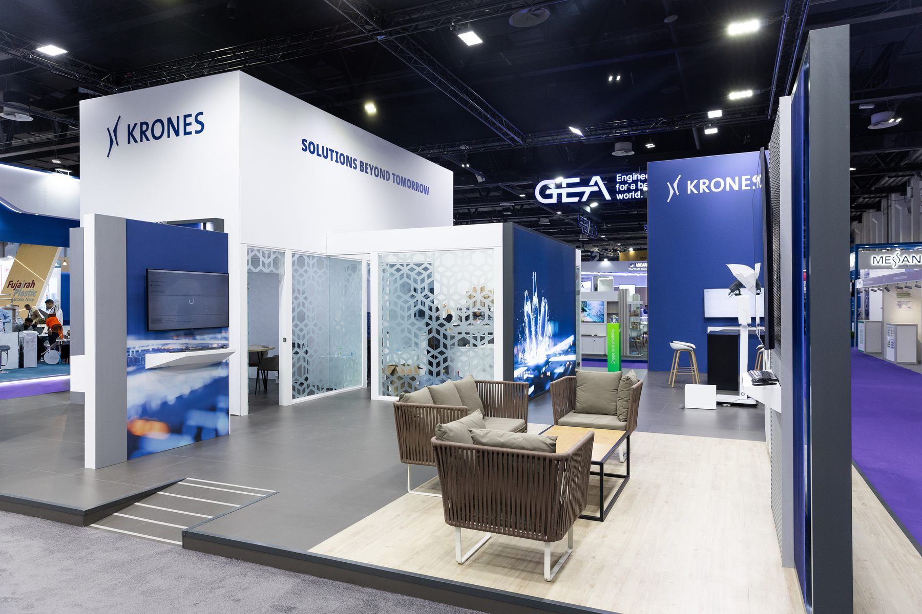Krones 288 sqm exhibition stand at Gulfood Manufacturing by Messe.ae