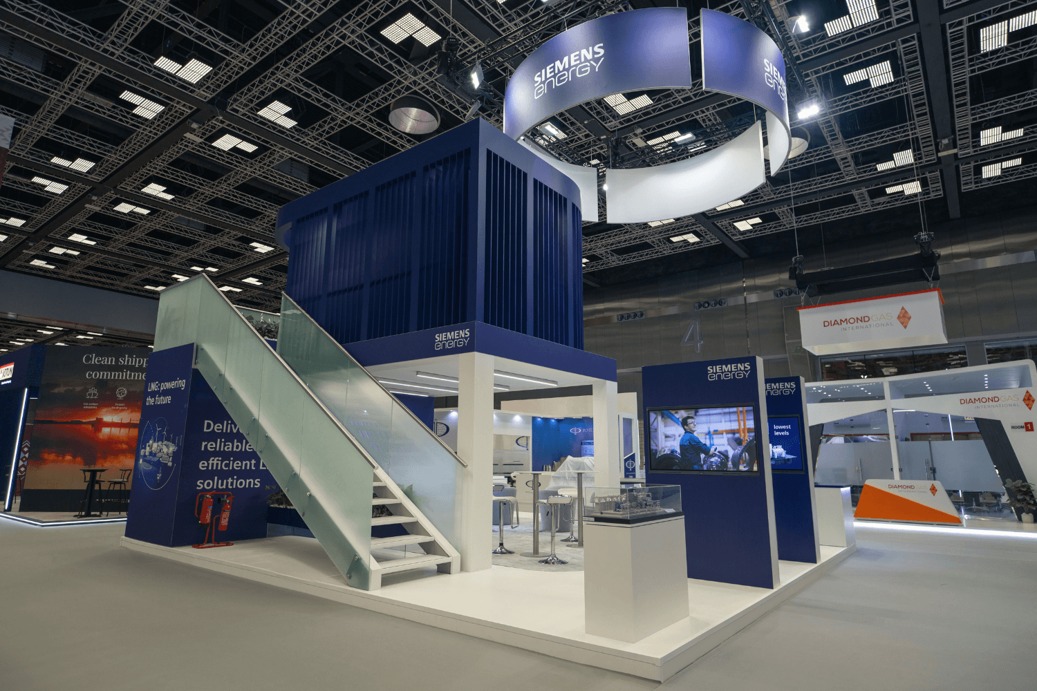 Siemens Energy 72 sqm exhibition stand at LNG by Messe.ae