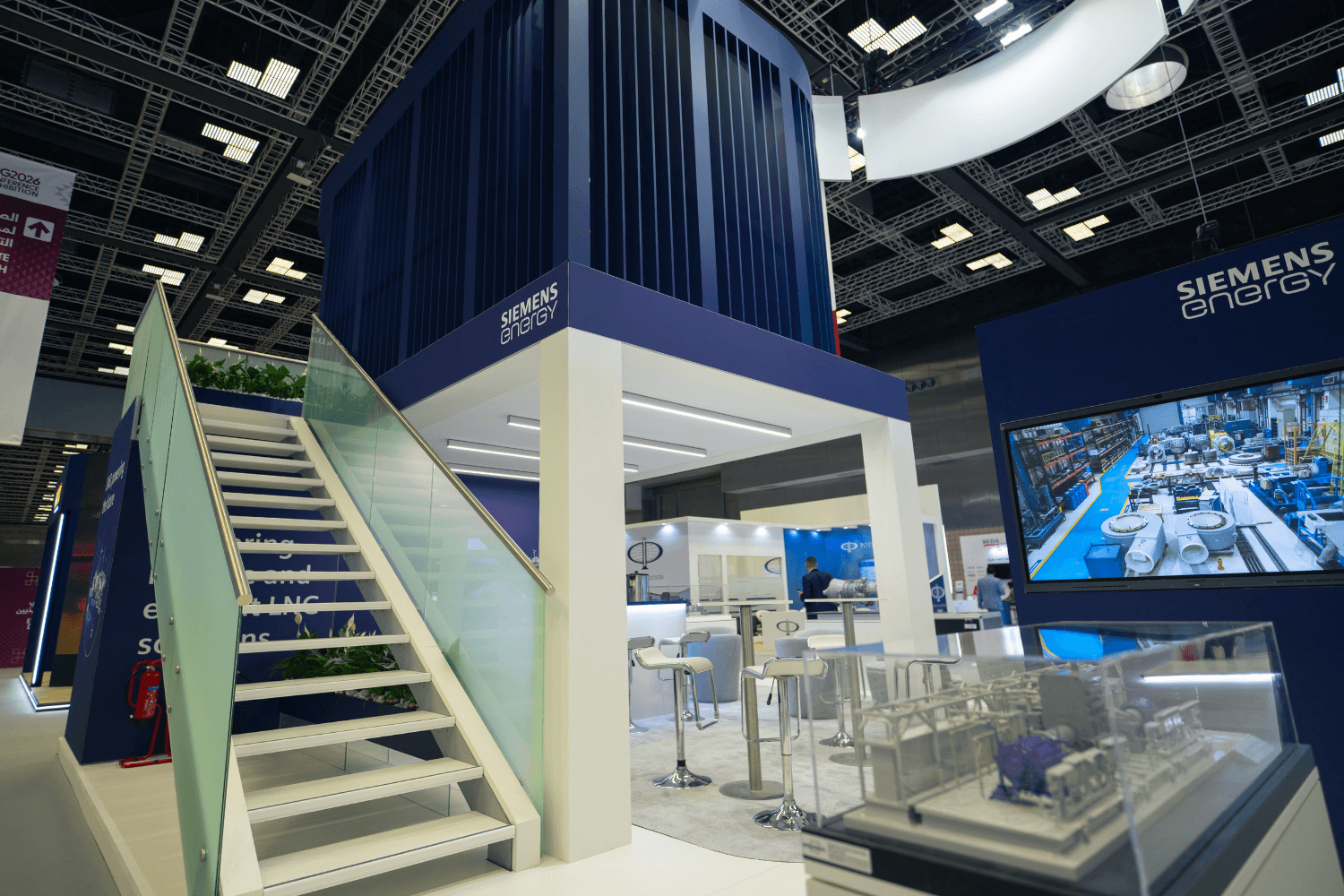 Siemens Energy 72 sqm exhibition stand at LNG by Messe.ae