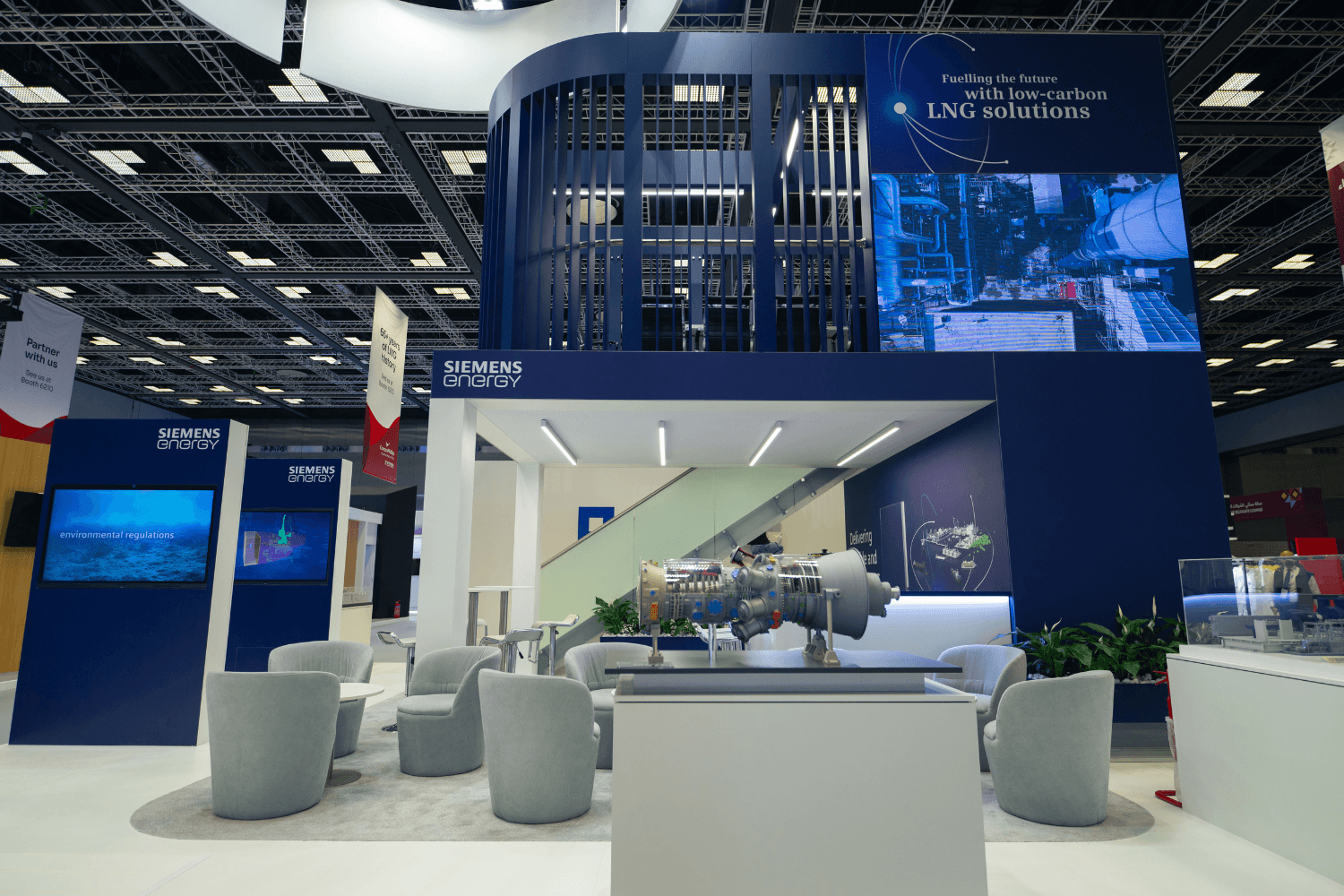 Siemens Energy 72 sqm exhibition stand at LNG by Messe.ae