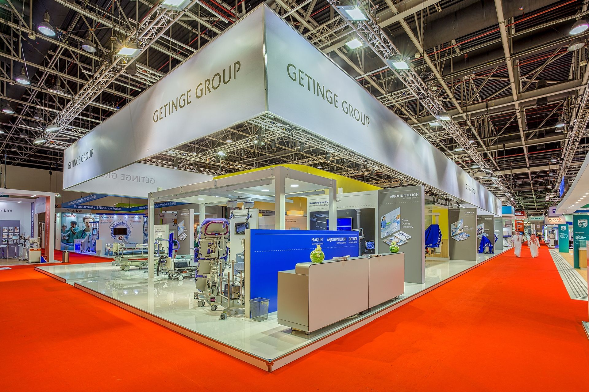 Getinge Group 600 sqm exhibition stand at Arab Health by Messe.ae