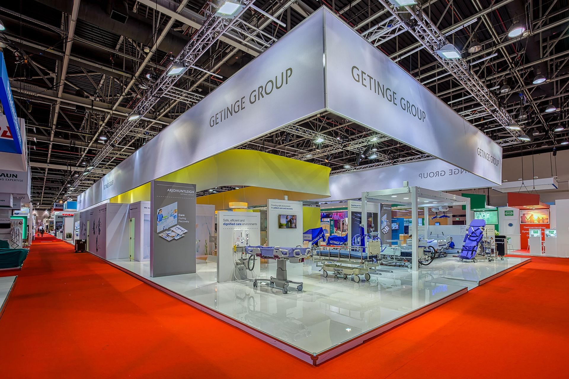 Getinge Group 600 sqm exhibition stand at Arab Health by Messe.ae