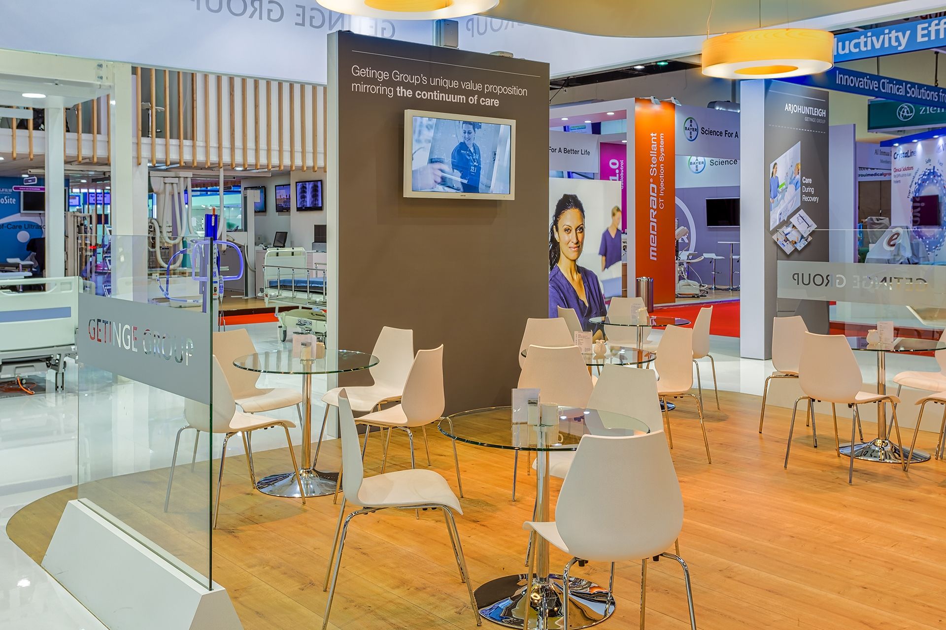 Getinge Group 600 sqm exhibition stand at Arab Health by Messe.ae