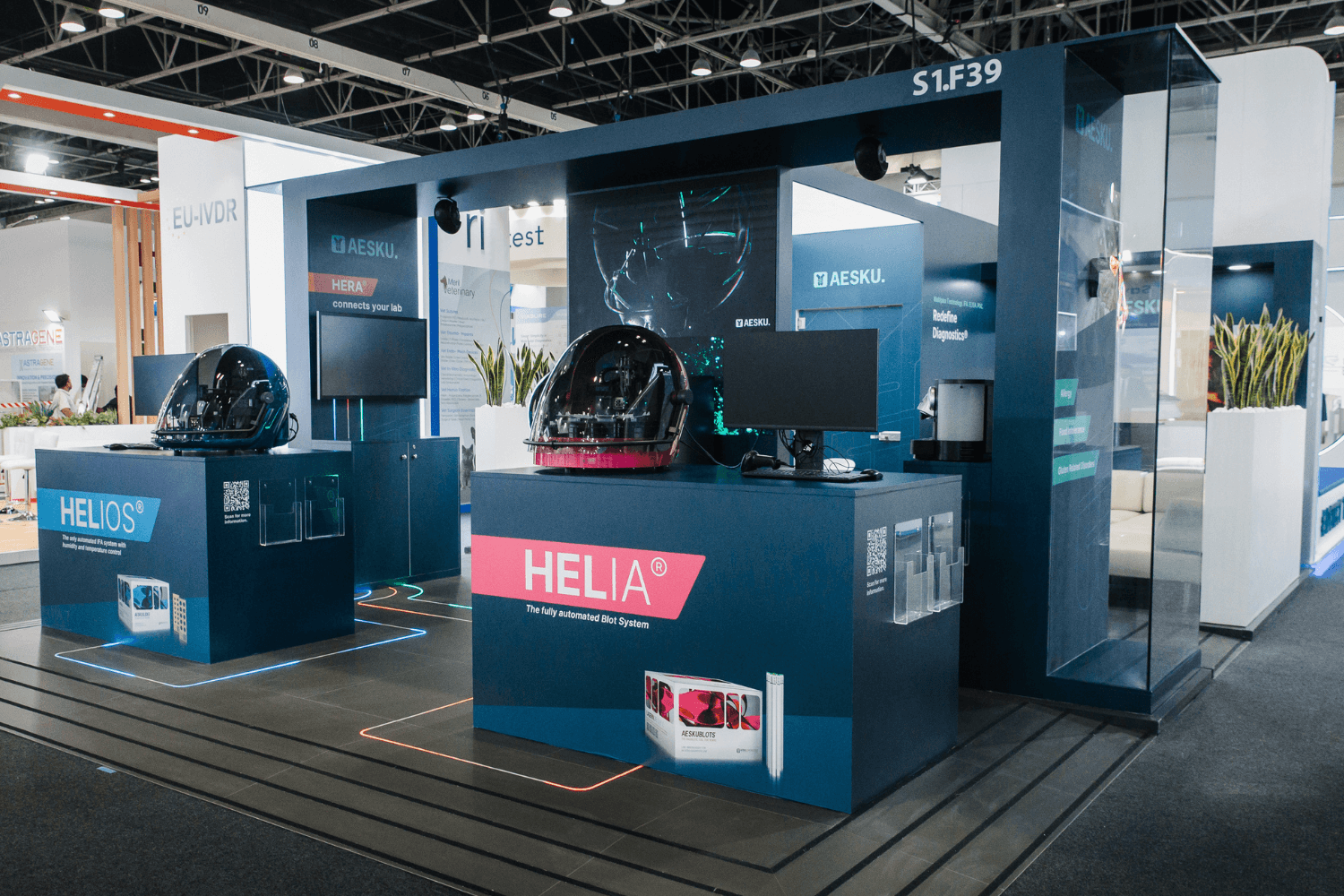 Aesku 48 sqm exhibition stand at WXH Labs by Messe.ae