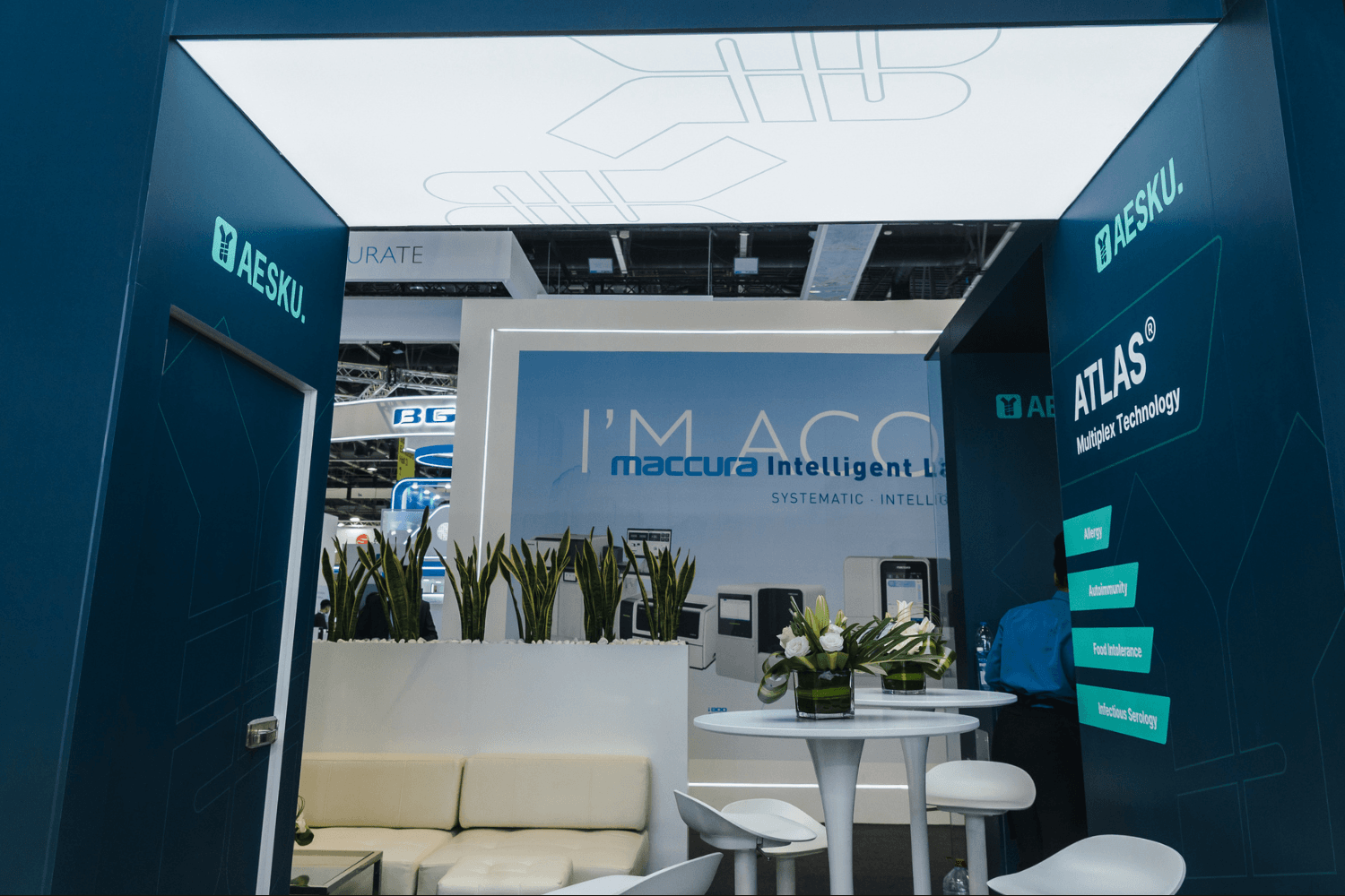 Aesku 48 sqm exhibition stand at WXH Labs by Messe.ae