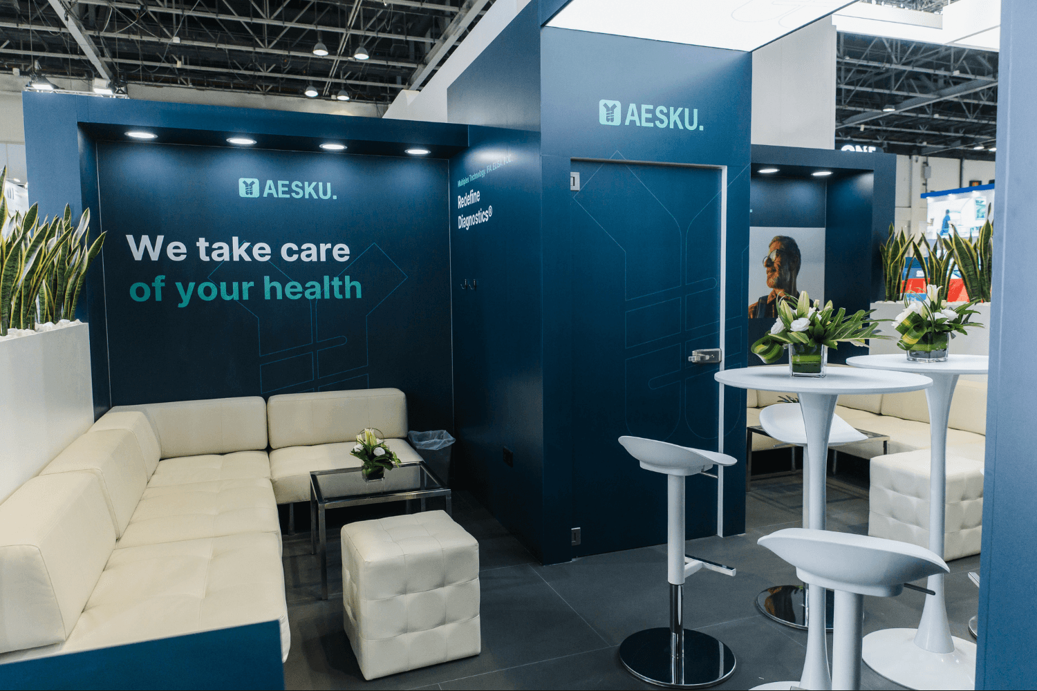 Aesku 48 sqm exhibition stand at WXH Labs by Messe.ae
