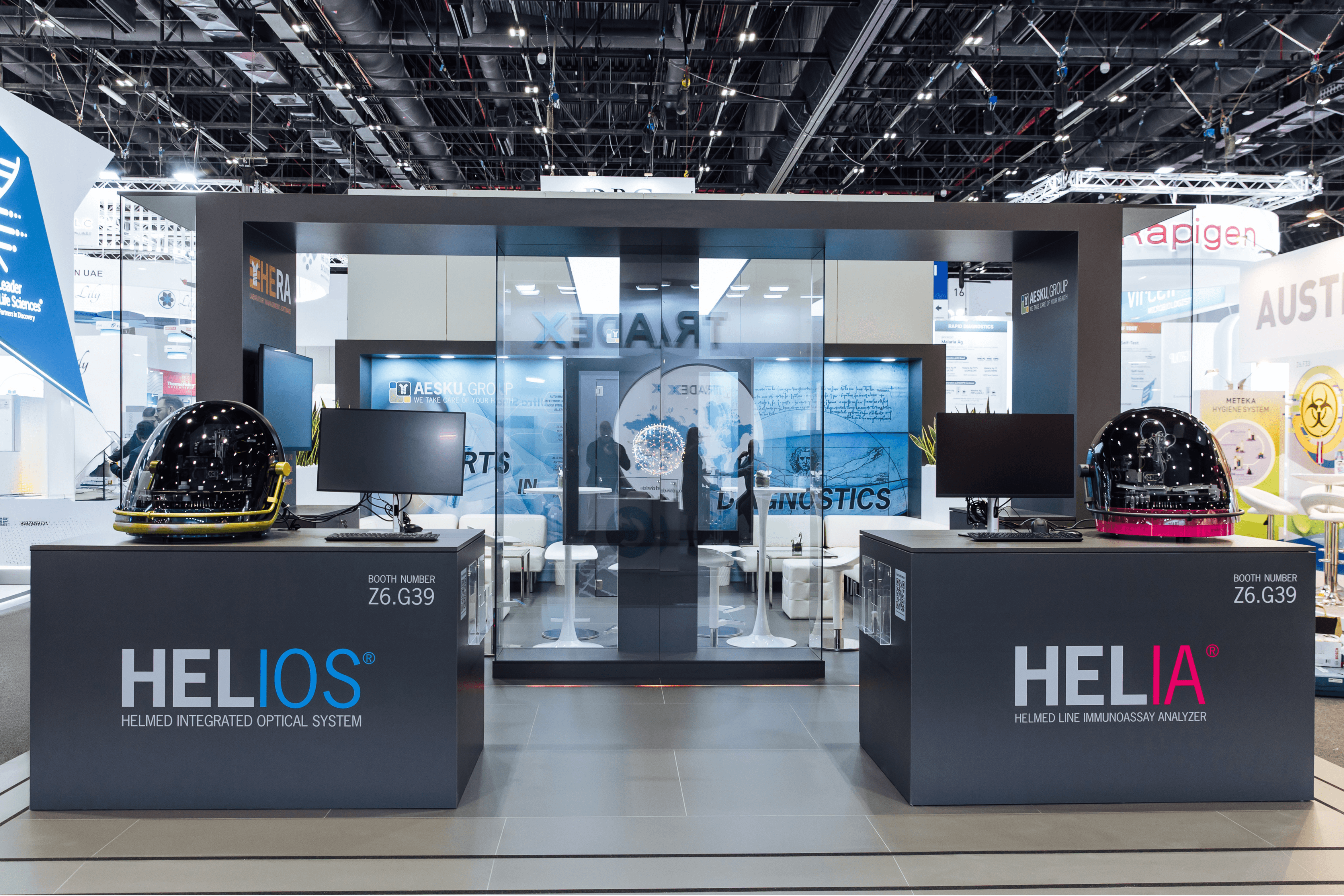 Aesku 48 sqm exhibition stand at Medlab Middle East by Messe.ae